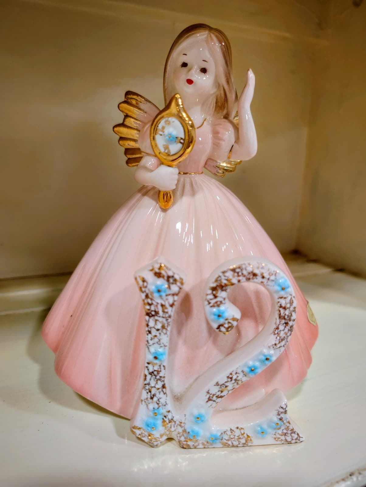 Vintage Josef Originals, Angel Girl Birthday Figurine Age 12, Porcelain EUC - Thumbnail 2