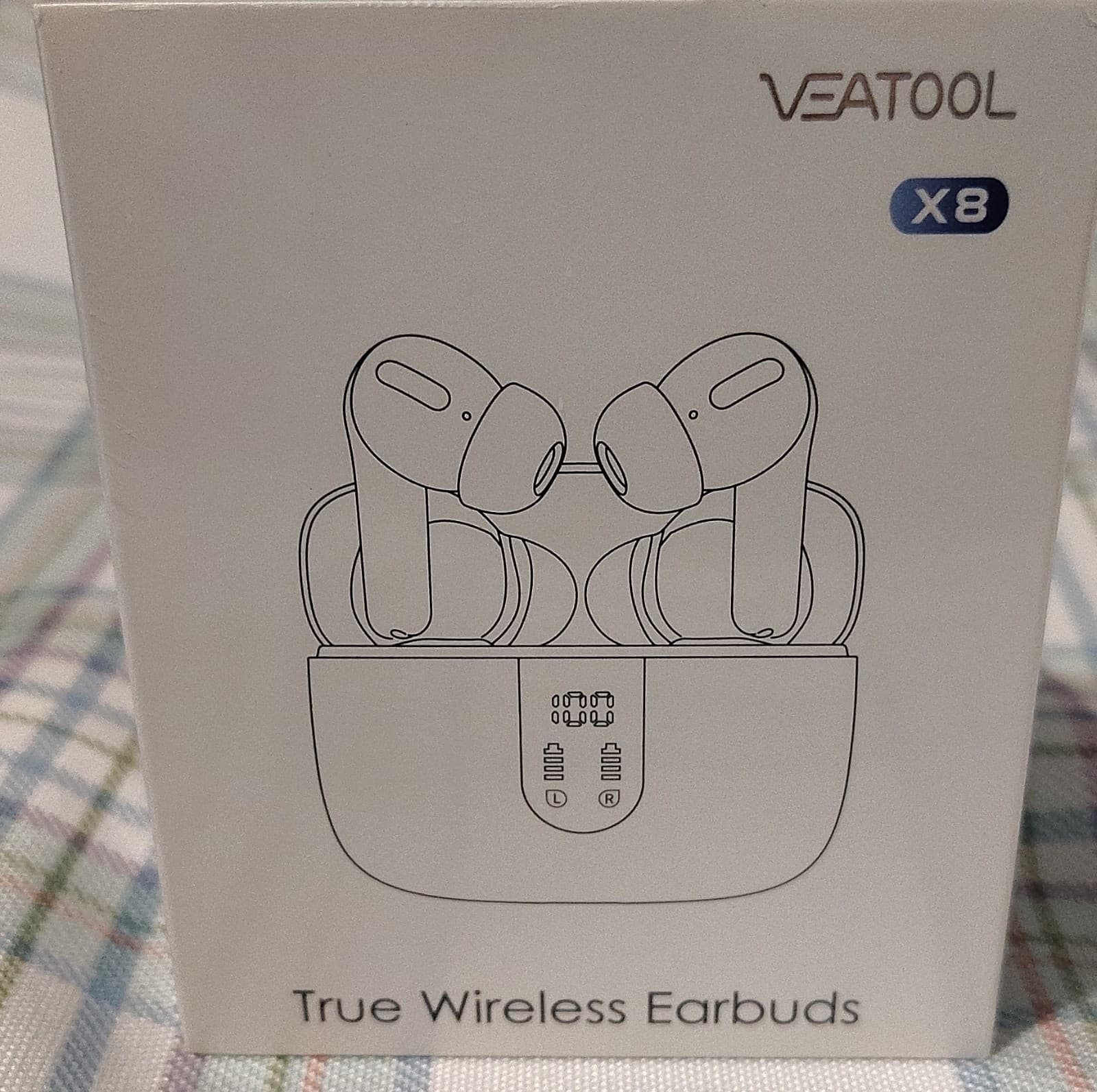 NIB X8 Bluetooth 5.4 Wireless Earbuds Blue, Touch Control, Dual Display, IP7 - Thumbnail 2