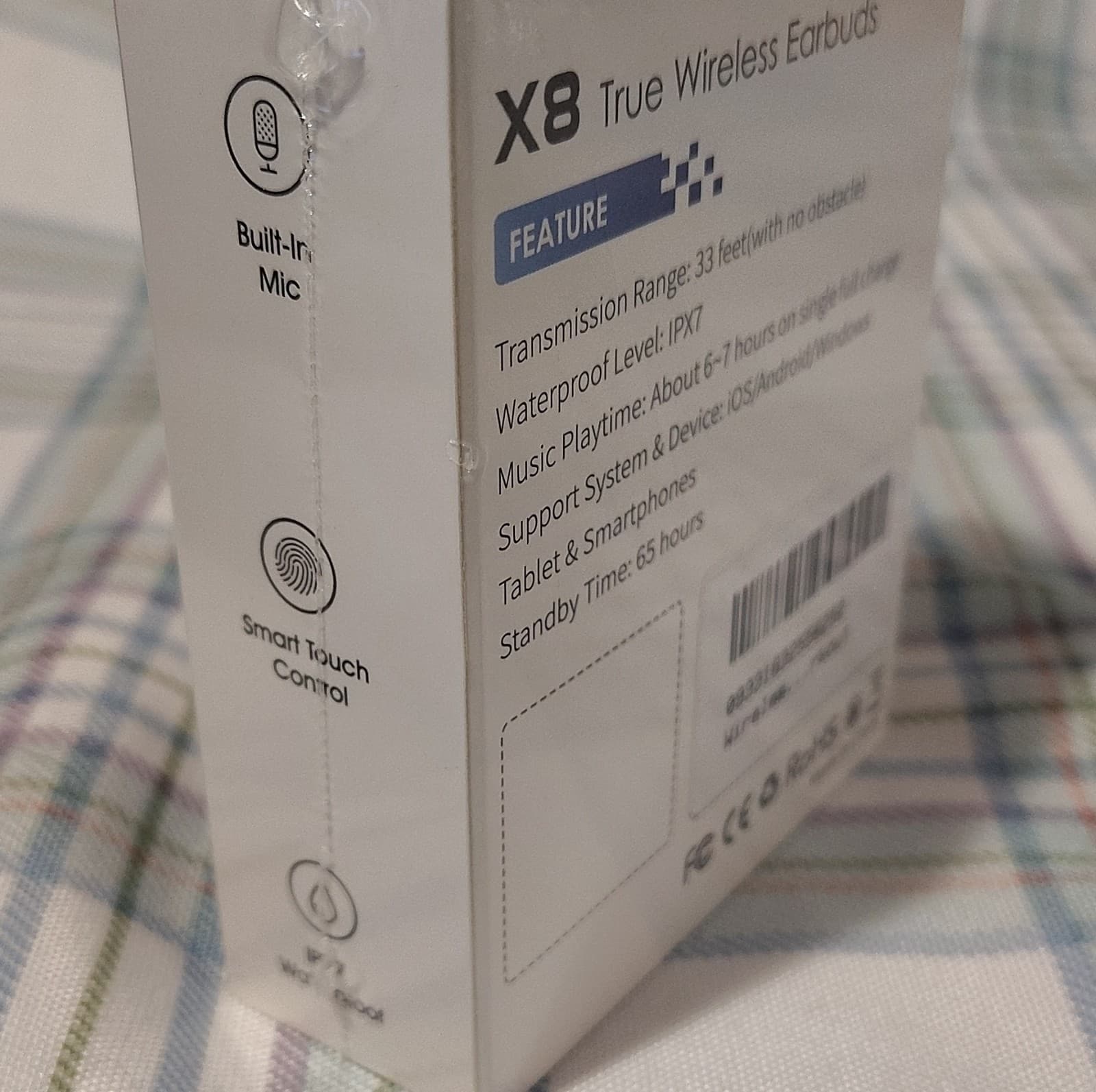NIB X8 Bluetooth 5.4 Wireless Earbuds Blue, Touch Control, Dual Display, IP7 - Thumbnail 12