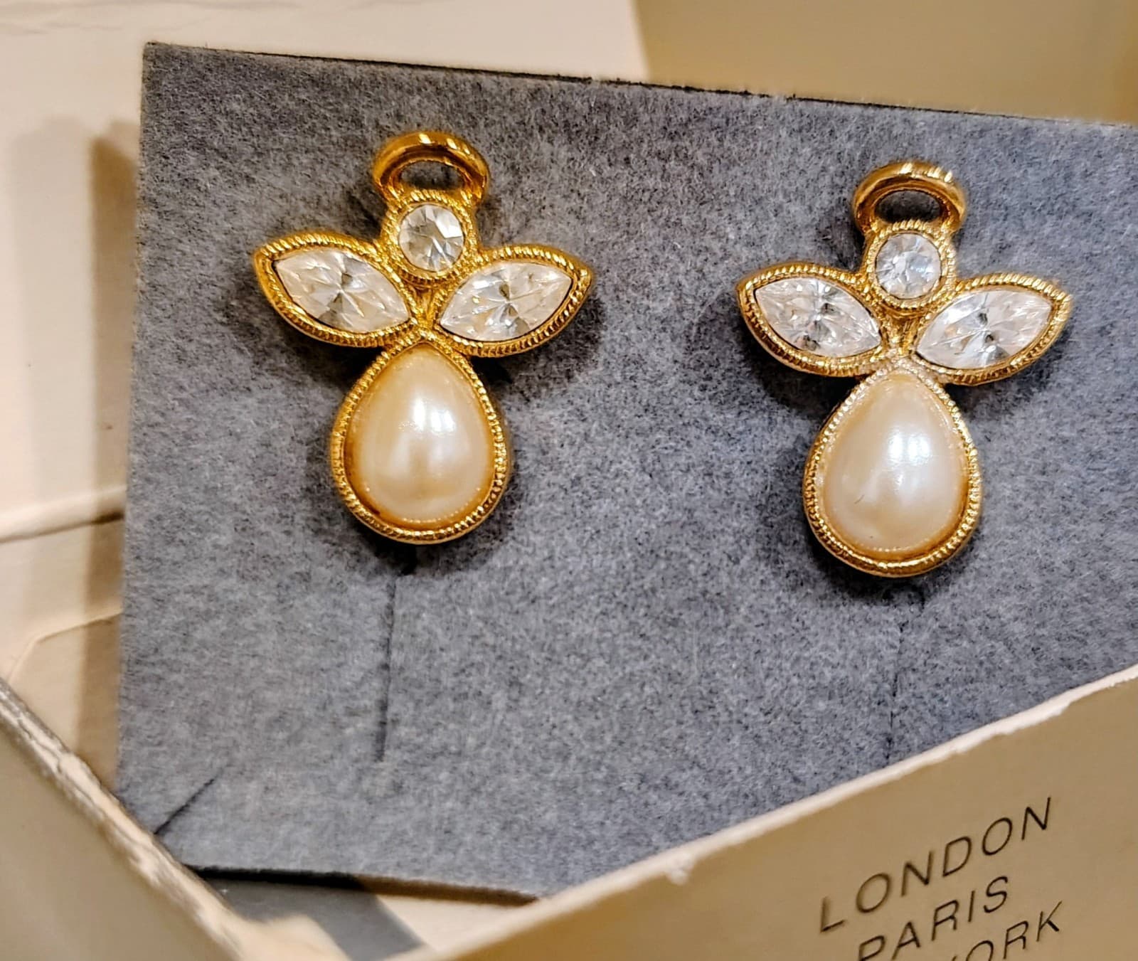 Avon Vintage Angelic Expressions Pierced Earrings 1996, NIB - Thumbnail 2