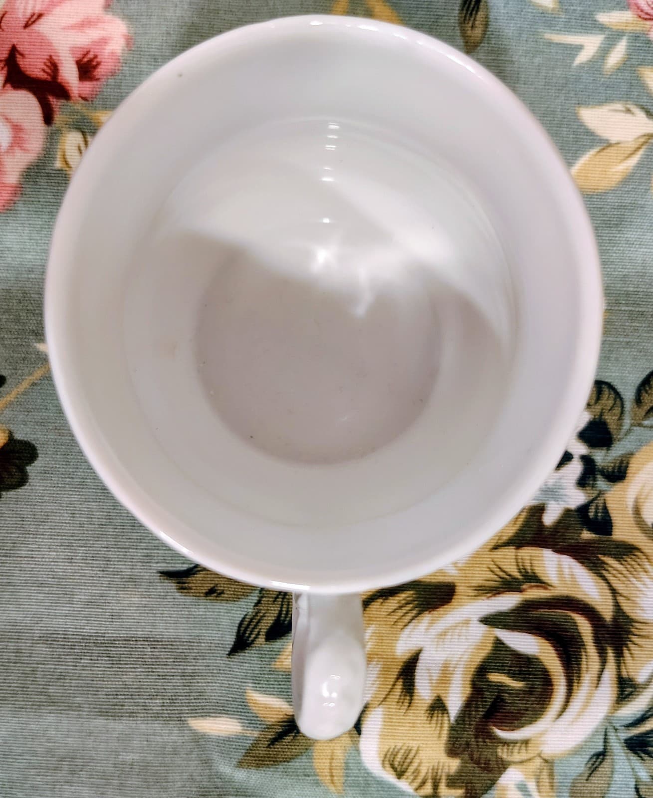 Vintage Early 1900's Porcelain Teacup, Pink Orange Roses - Thumbnail 8