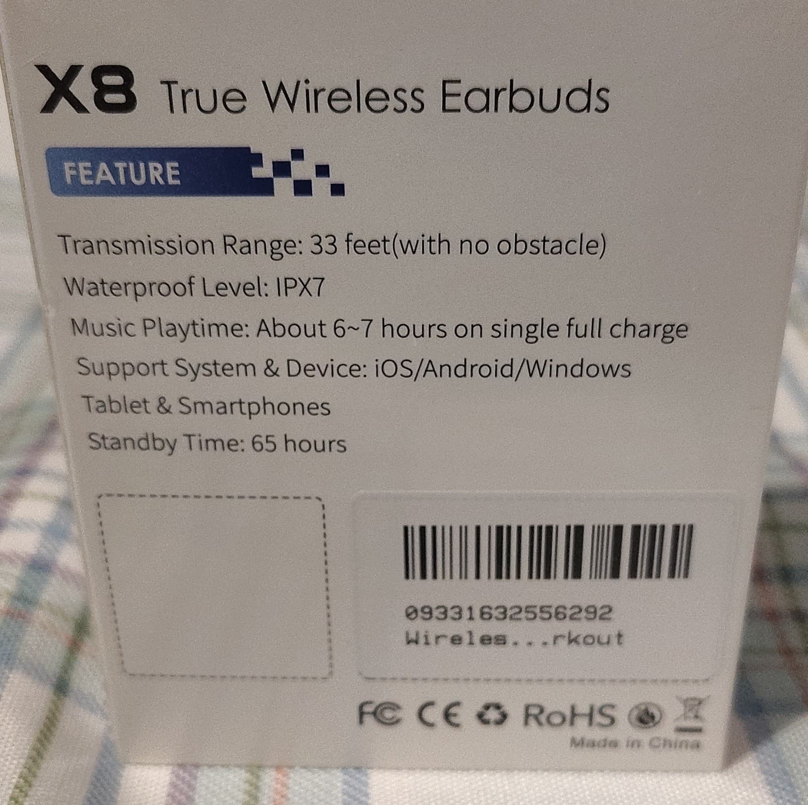 NIB X8 Bluetooth 5.4 Wireless Earbuds Blue, Touch Control, Dual Display, IP7 - Thumbnail 11