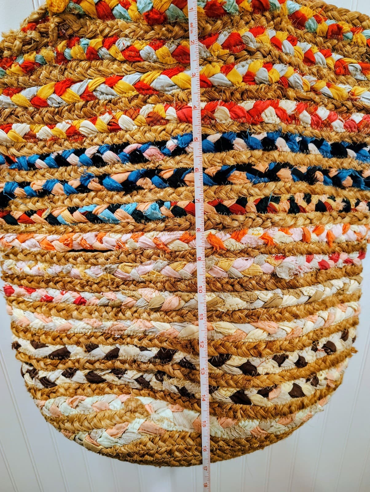 Handmade Bohemian Woven Jute And Fabric Woven Tote Bag - Thumbnail 9