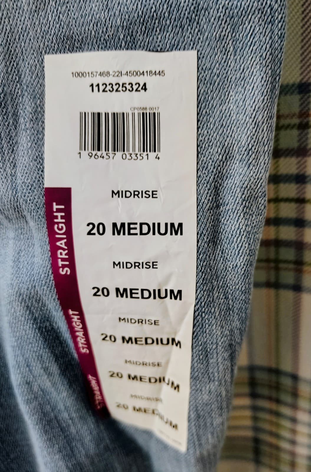 Lee Jeans Women’s size 20 med Light Blue Denim Midrise Straight Regular fit NEW - Thumbnail 5