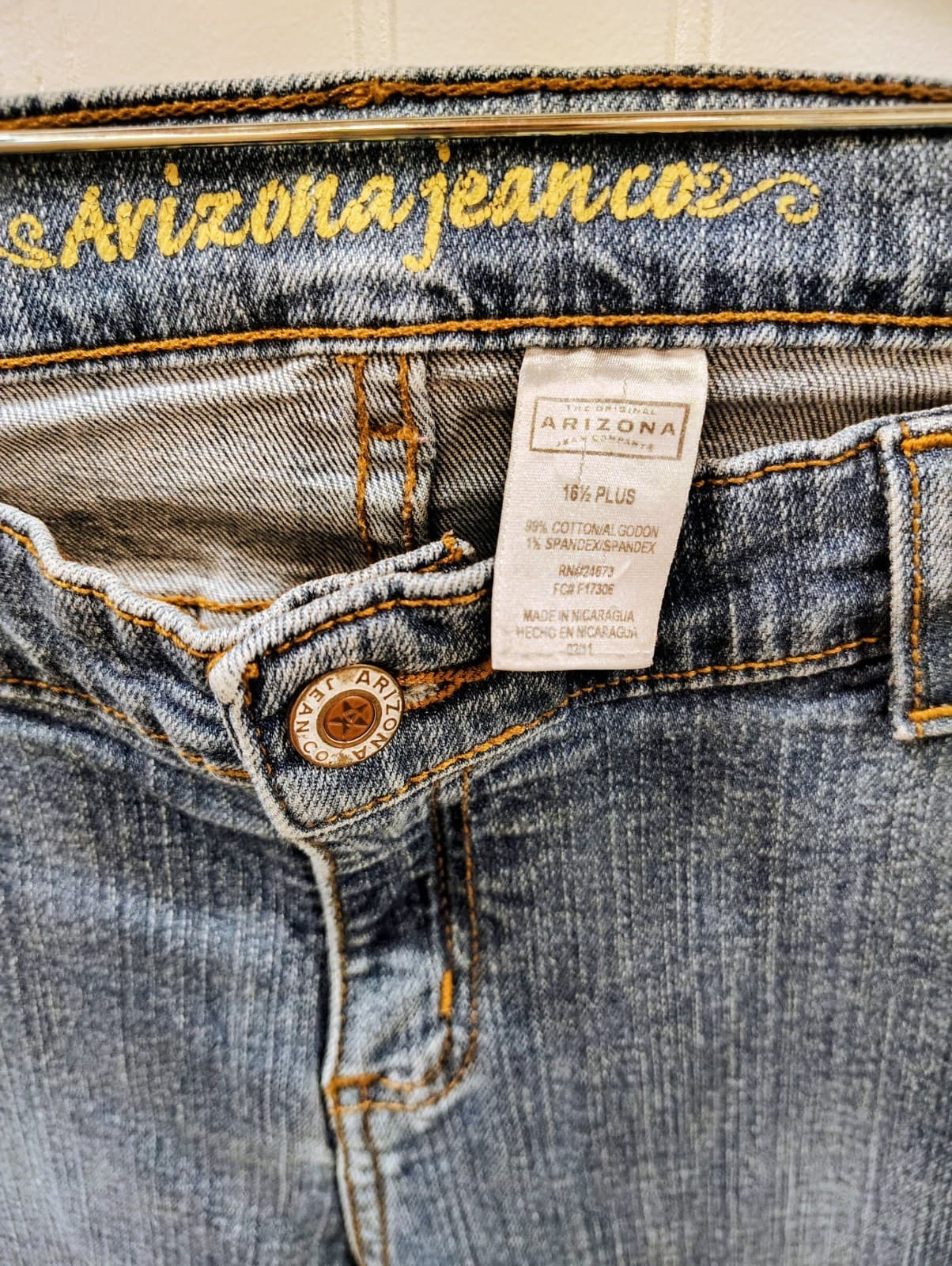 Arizona Jean Co. Girls Denim Jeans, Size 16 1/2 Plus - Thumbnail 3