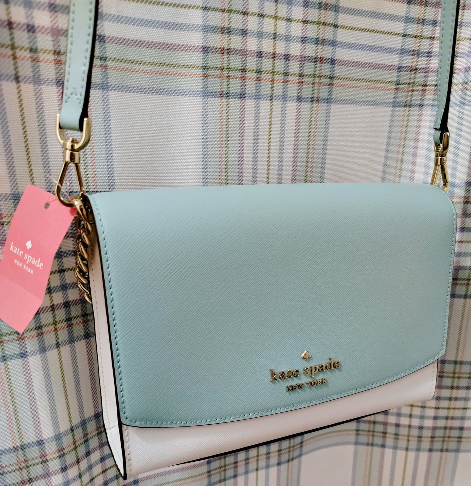 NWT Kate Spade New York Carson Women's Crossbody - Mint/White, MSRP 279.00 - Thumbnail 2