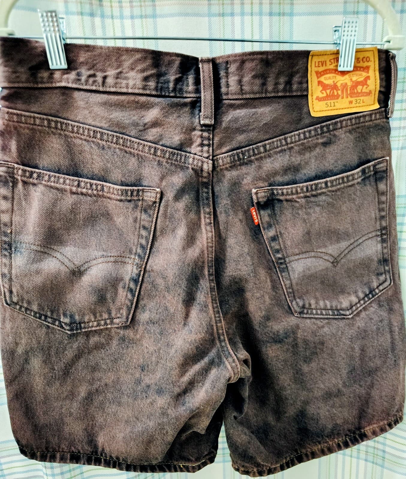 Levi's Denim Acid Wash Shorts Size 32 - Thumbnail 5