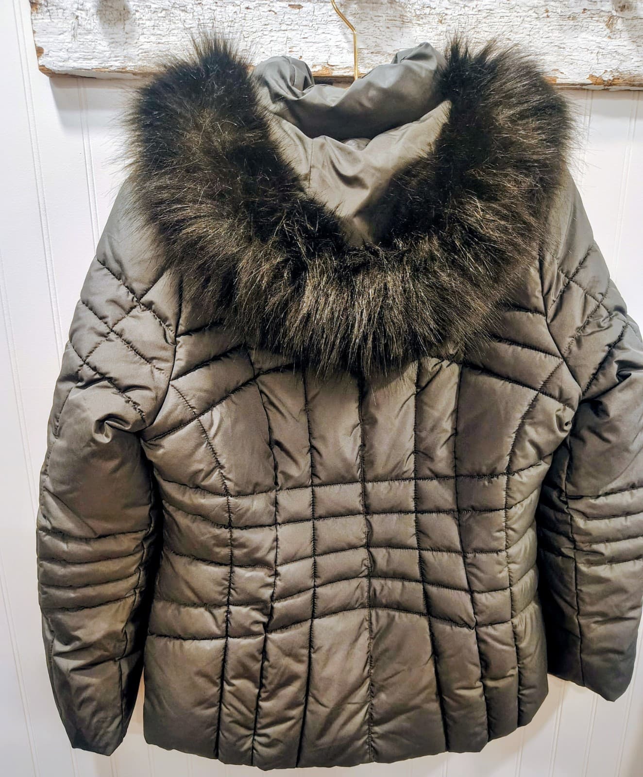 NWOT Calvin Klein Women's Winter Puffer jacket coat, Charcoal Gray, Size M, $180 - Thumbnail 6