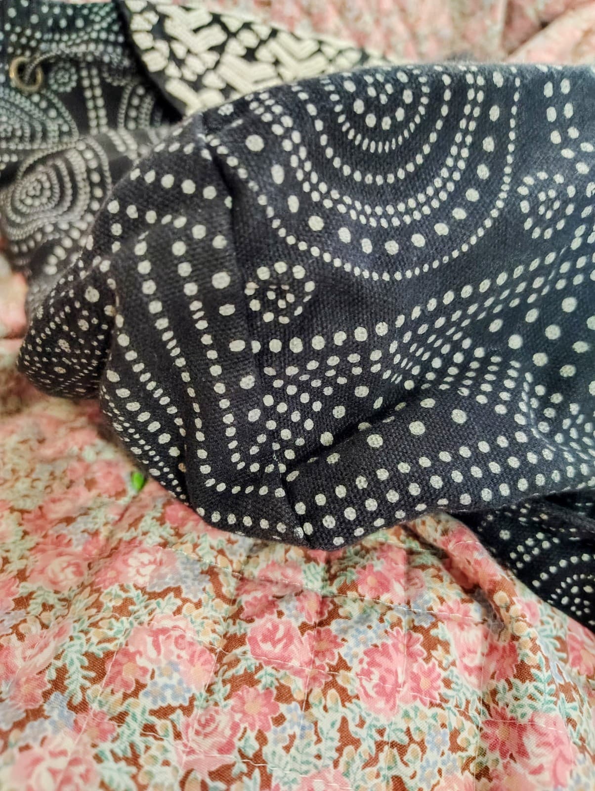 Mossimo Beaded Black White Bohemian Mandala Hippie Backpack - Thumbnail 18
