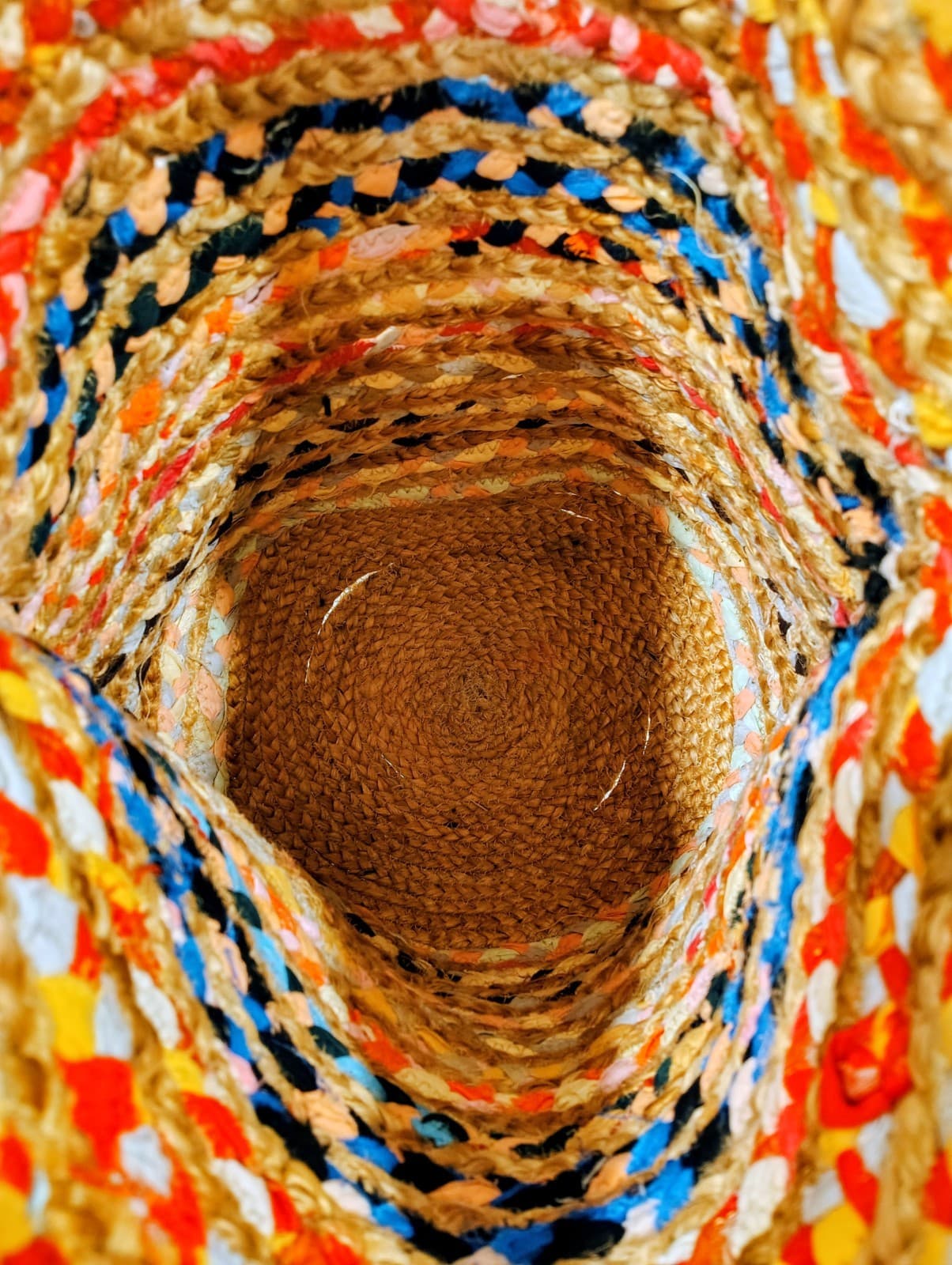 Handmade Bohemian Woven Jute And Fabric Woven Tote Bag - Thumbnail 5