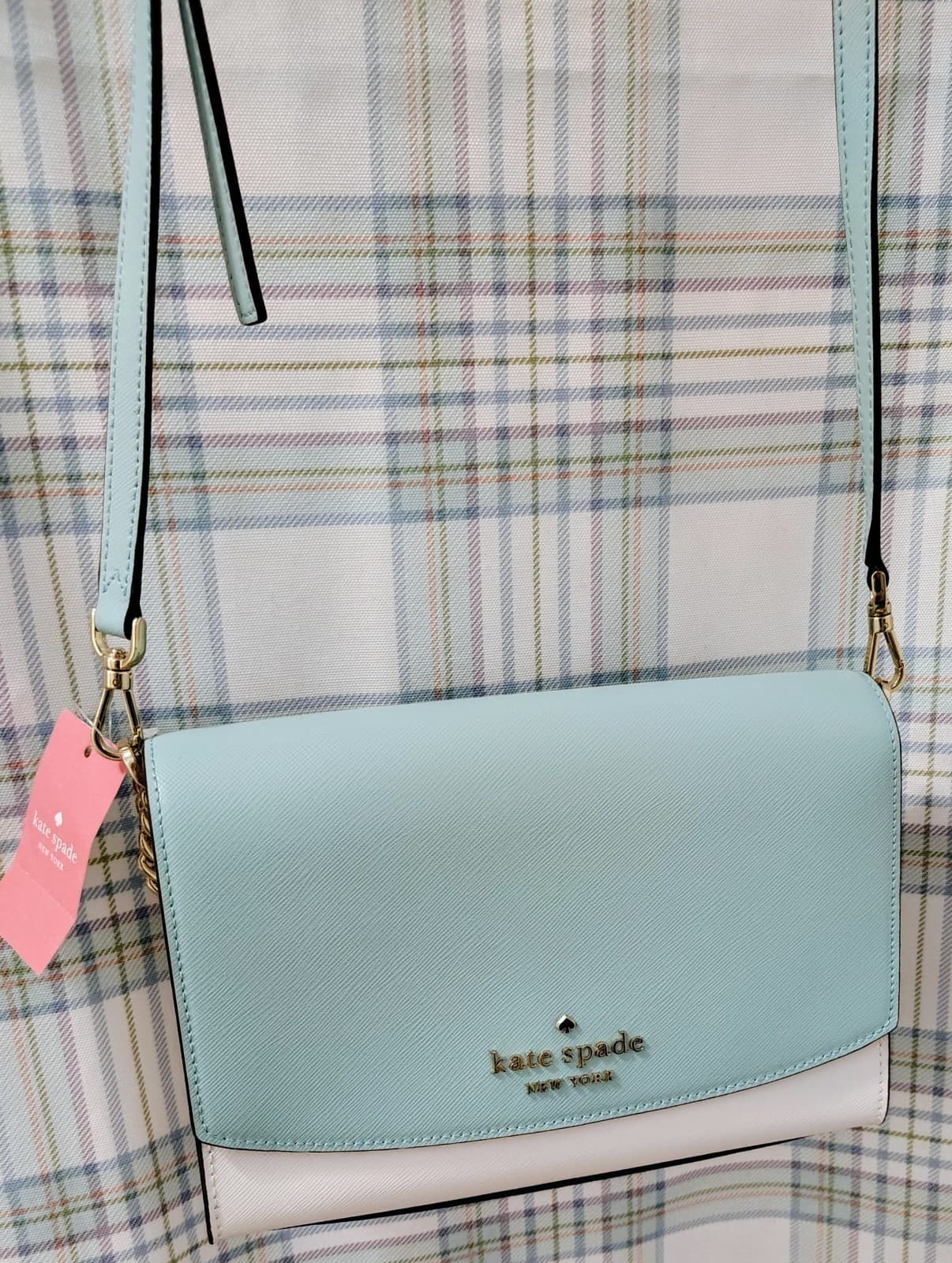 NWT Kate Spade New York Carson Women's Crossbody - Mint/White, MSRP 279.00