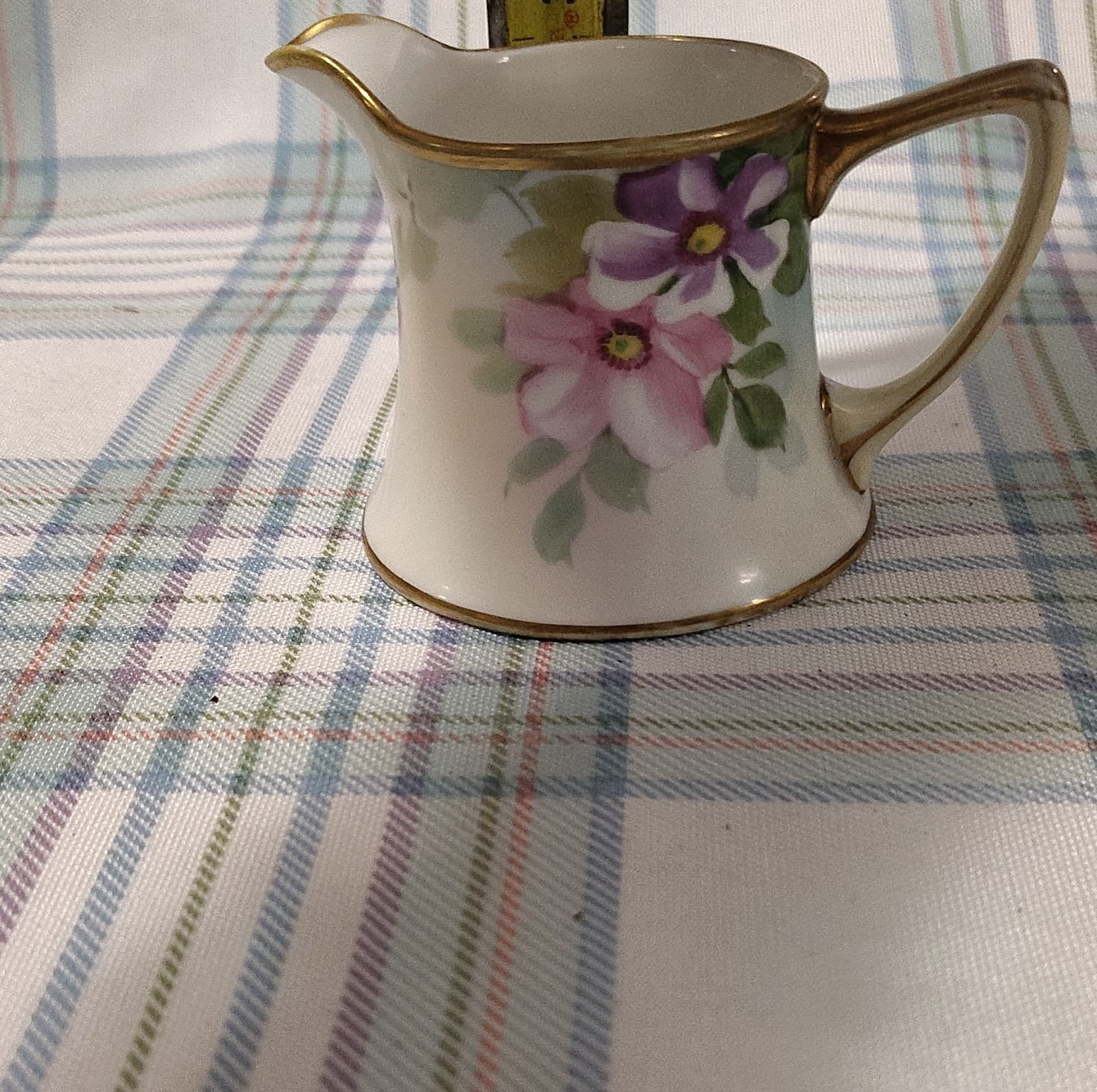 Vintage Nippon Hand Painted Floral Porcelain Creamer Gold Trim Vintage Pottery - Thumbnail 10