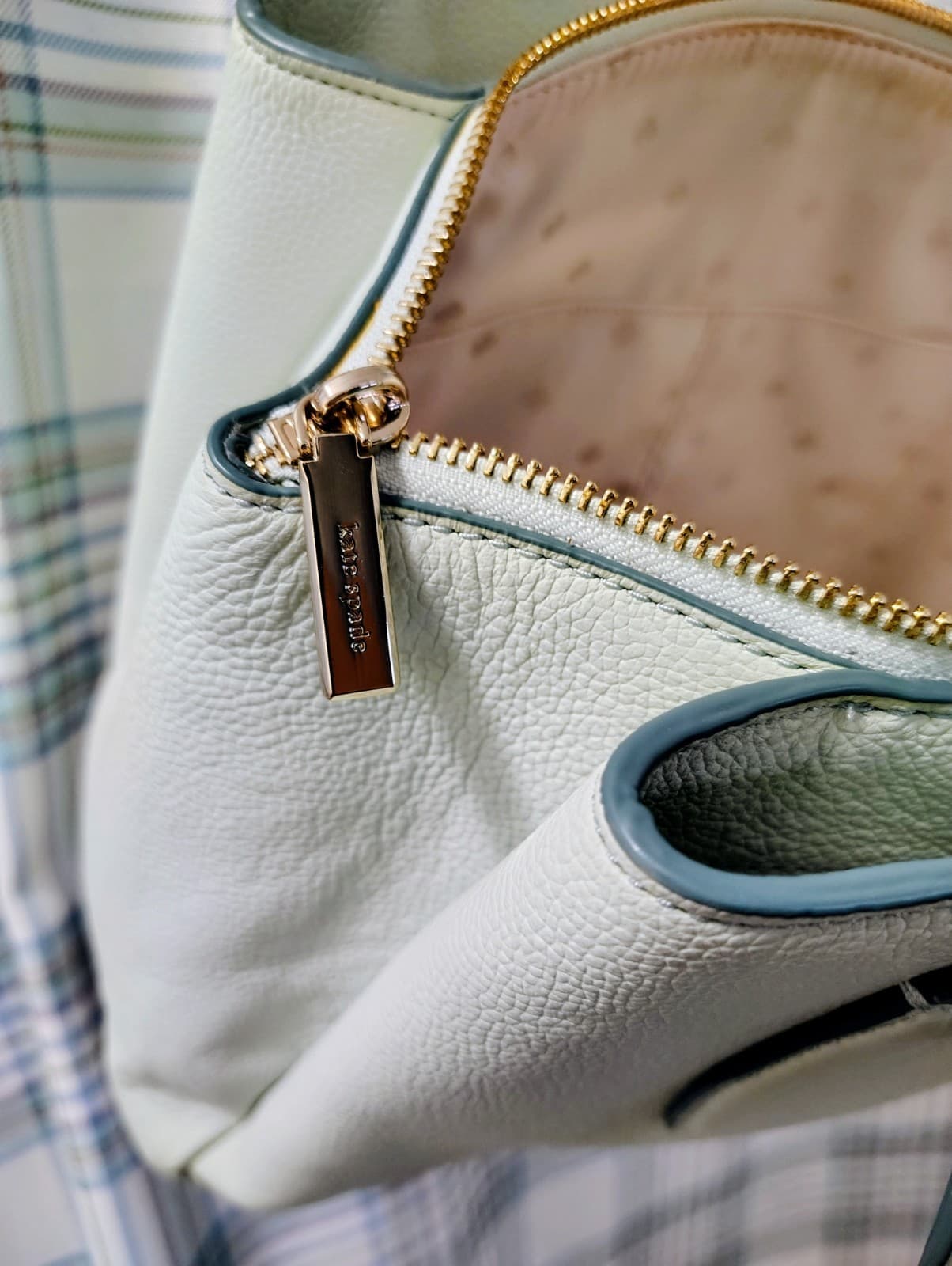 NEW Kate Spade Monet Large Mint Green Triple Pocket Shoulder Bag - Thumbnail 16