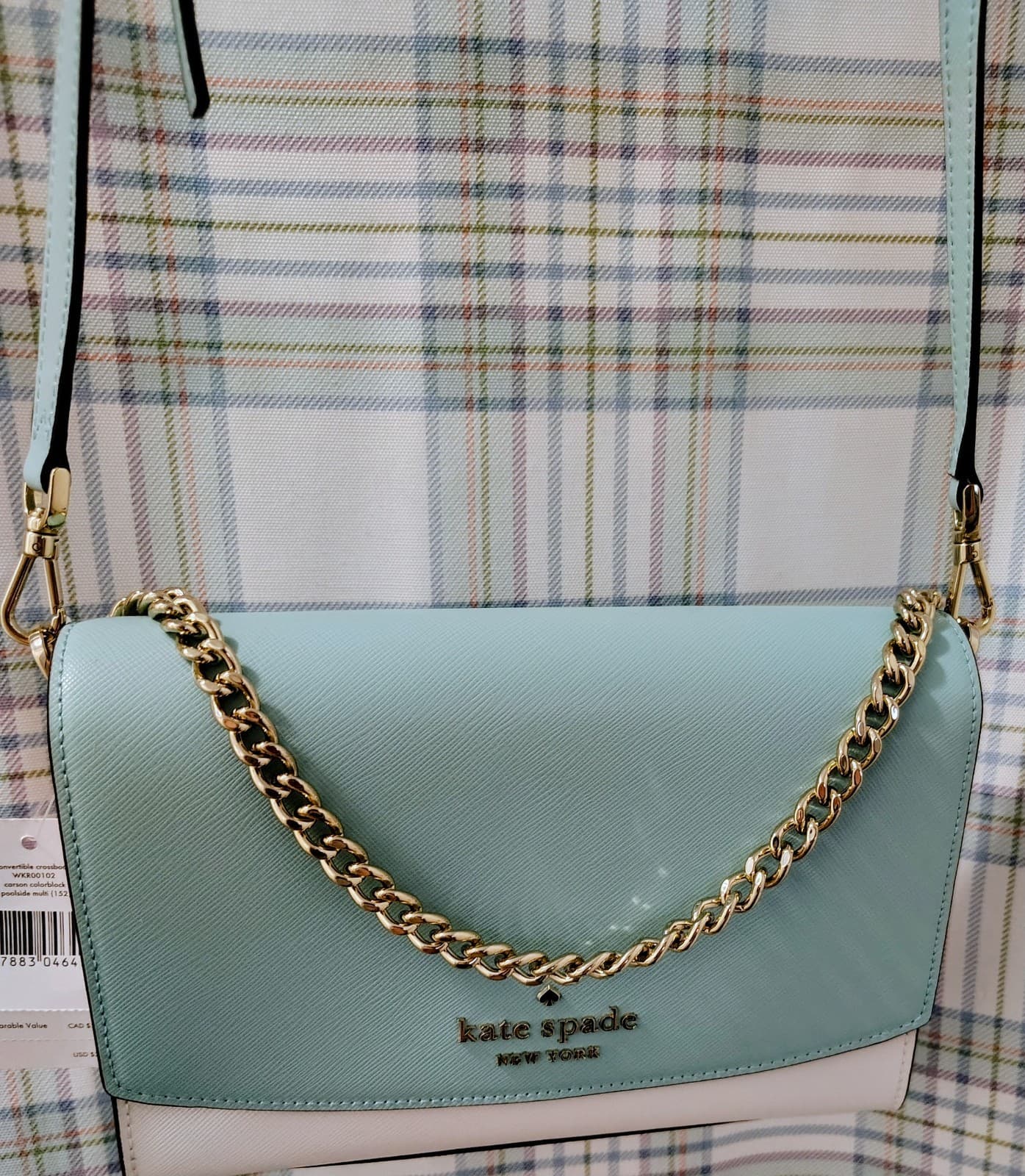 NWT Kate Spade New York Carson Women's Crossbody - Mint/White, MSRP 279.00 - Thumbnail 3