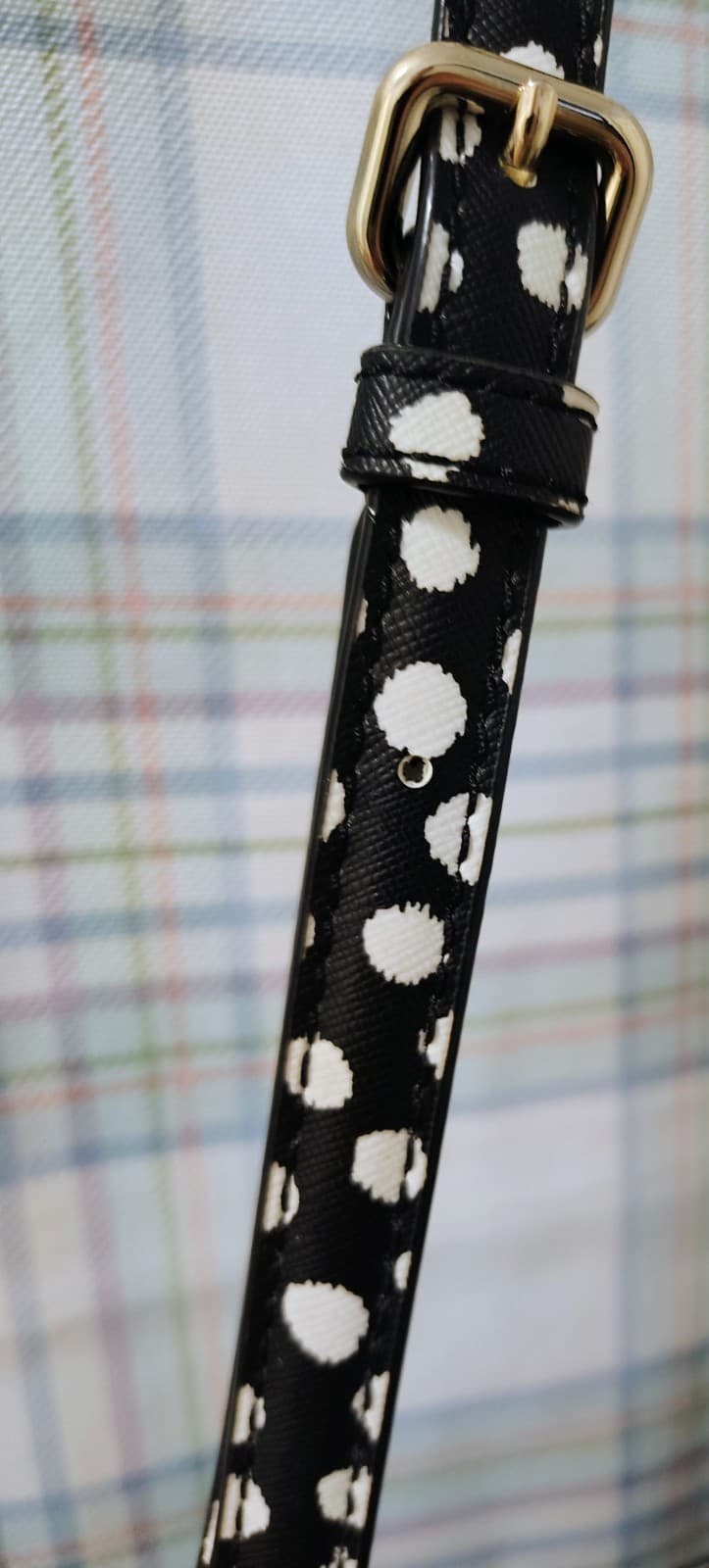 NWOT Kate Spade NY Saffiano Leather Musical Dot Black White Satchel Bag - Thumbnail 9