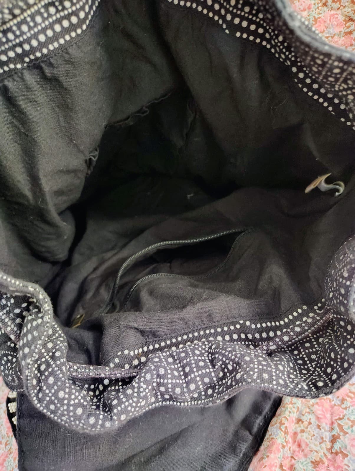 Mossimo Beaded Black White Bohemian Mandala Hippie Backpack - Thumbnail 20