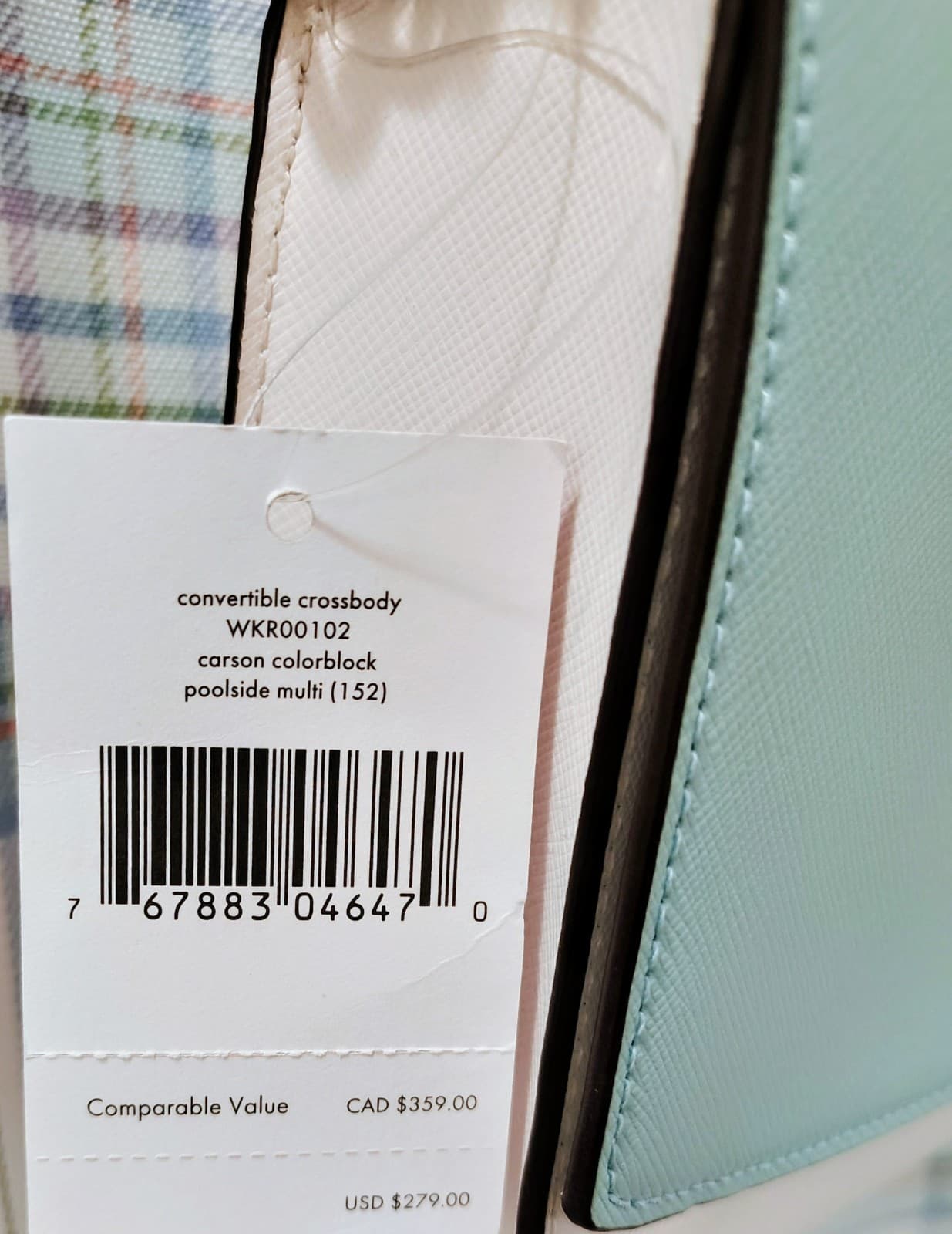 NWT Kate Spade New York Carson Women's Crossbody - Mint/White, MSRP 279.00 - Thumbnail 6