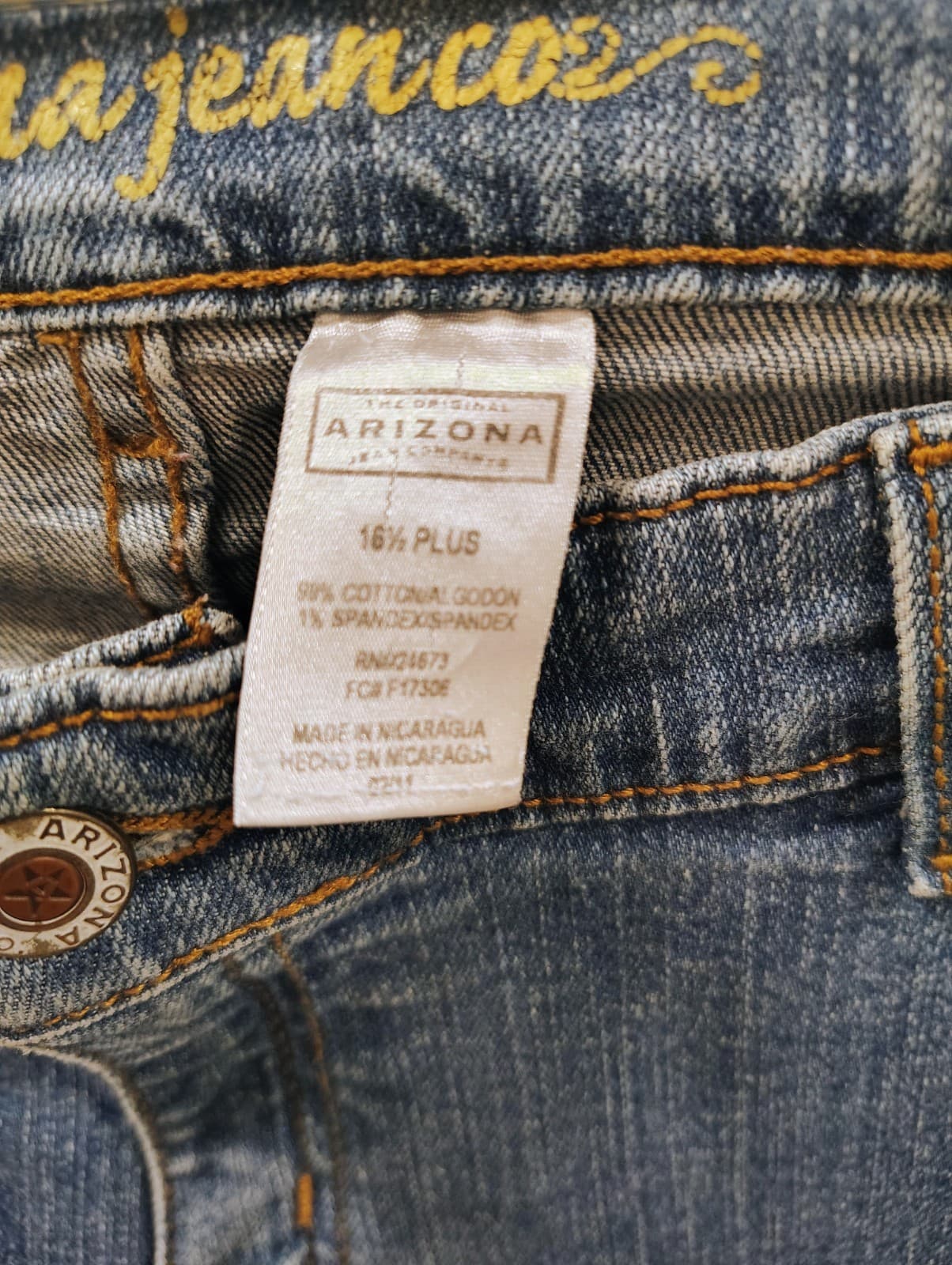 Arizona Jean Co. Girls Denim Jeans, Size 16 1/2 Plus - Thumbnail 6