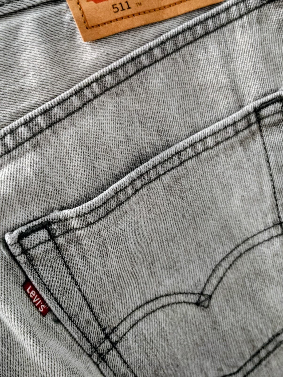 Levi's 511 Denim jean shorts distressed gray wash - Thumbnail 5