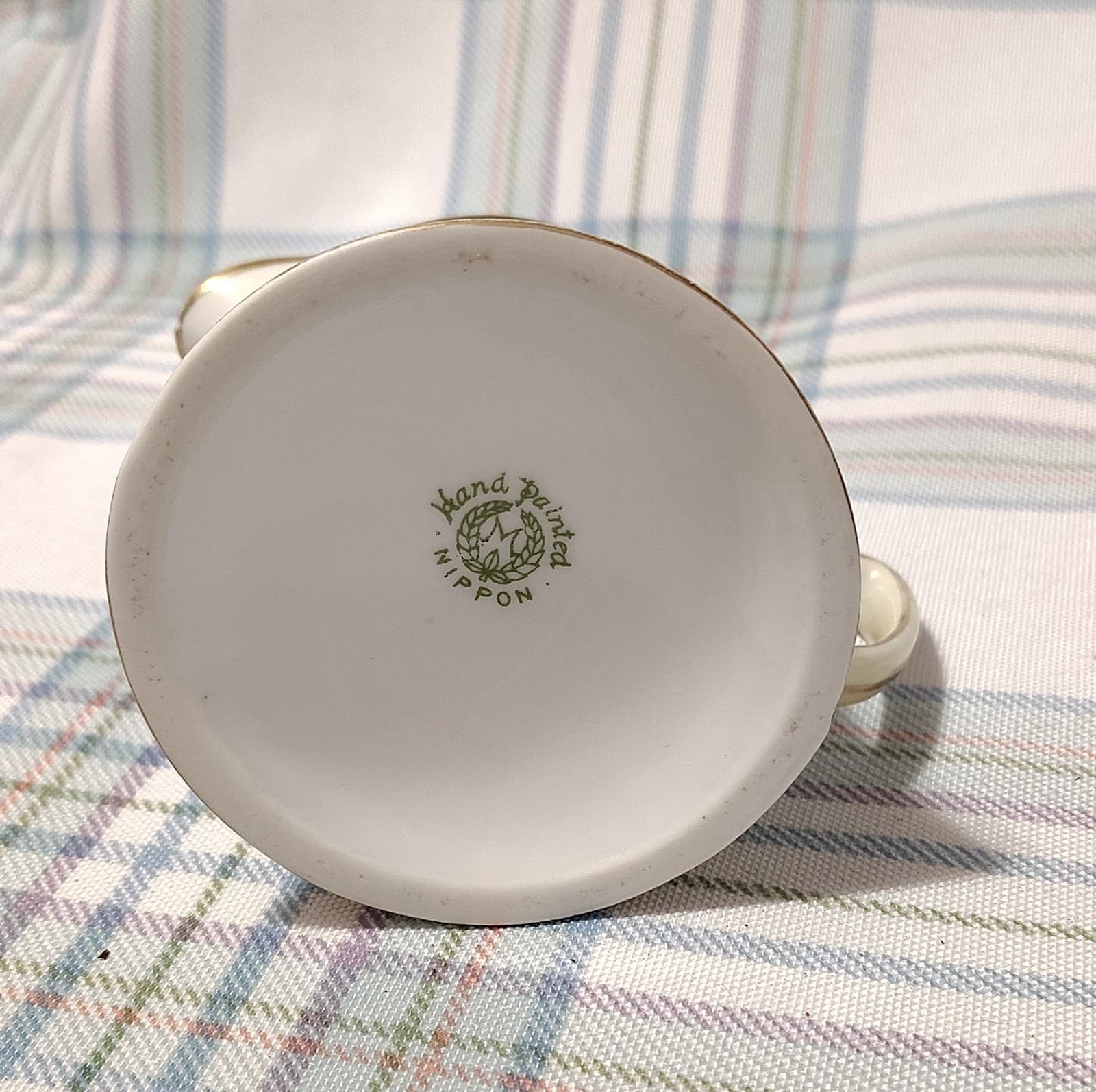 Vintage Nippon Hand Painted Floral Porcelain Creamer Gold Trim Vintage Pottery - Thumbnail 9