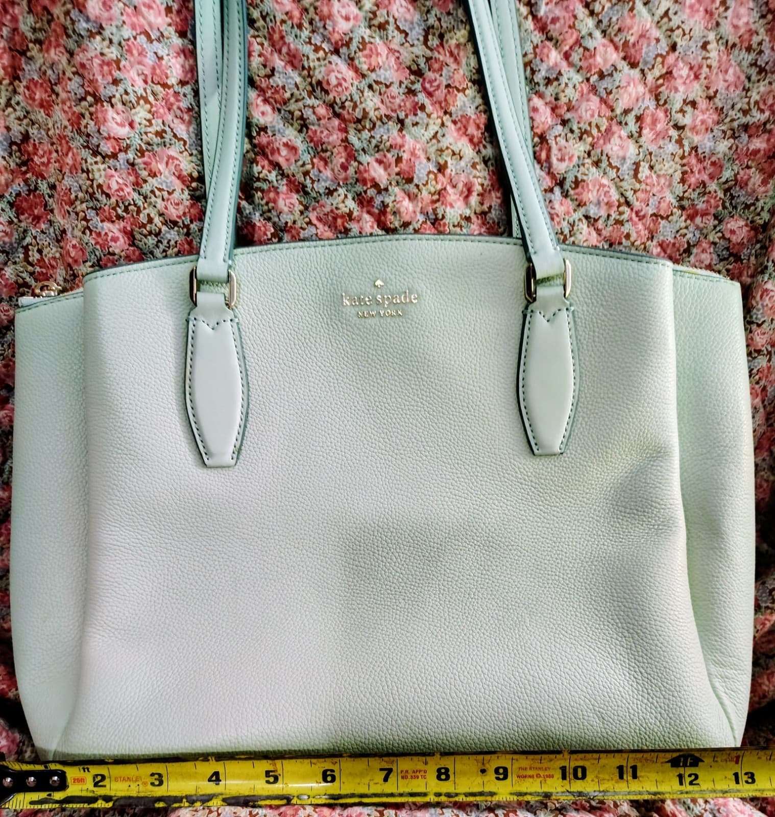 NEW Kate Spade Monet Large Mint Green Triple Pocket Shoulder Bag - Thumbnail 19