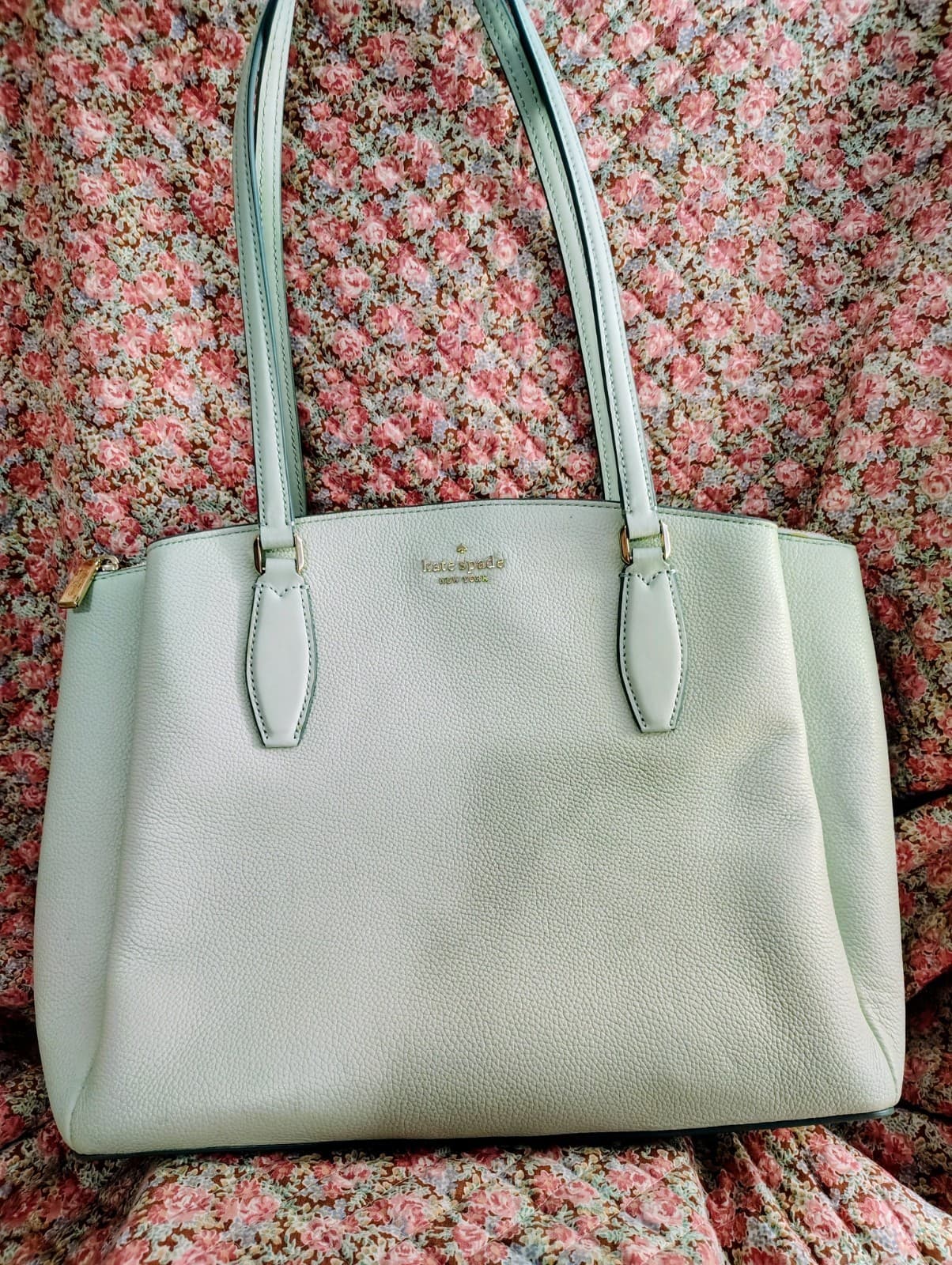 NEW Kate Spade Monet Large Mint Green Triple Pocket Shoulder Bag - Thumbnail 15