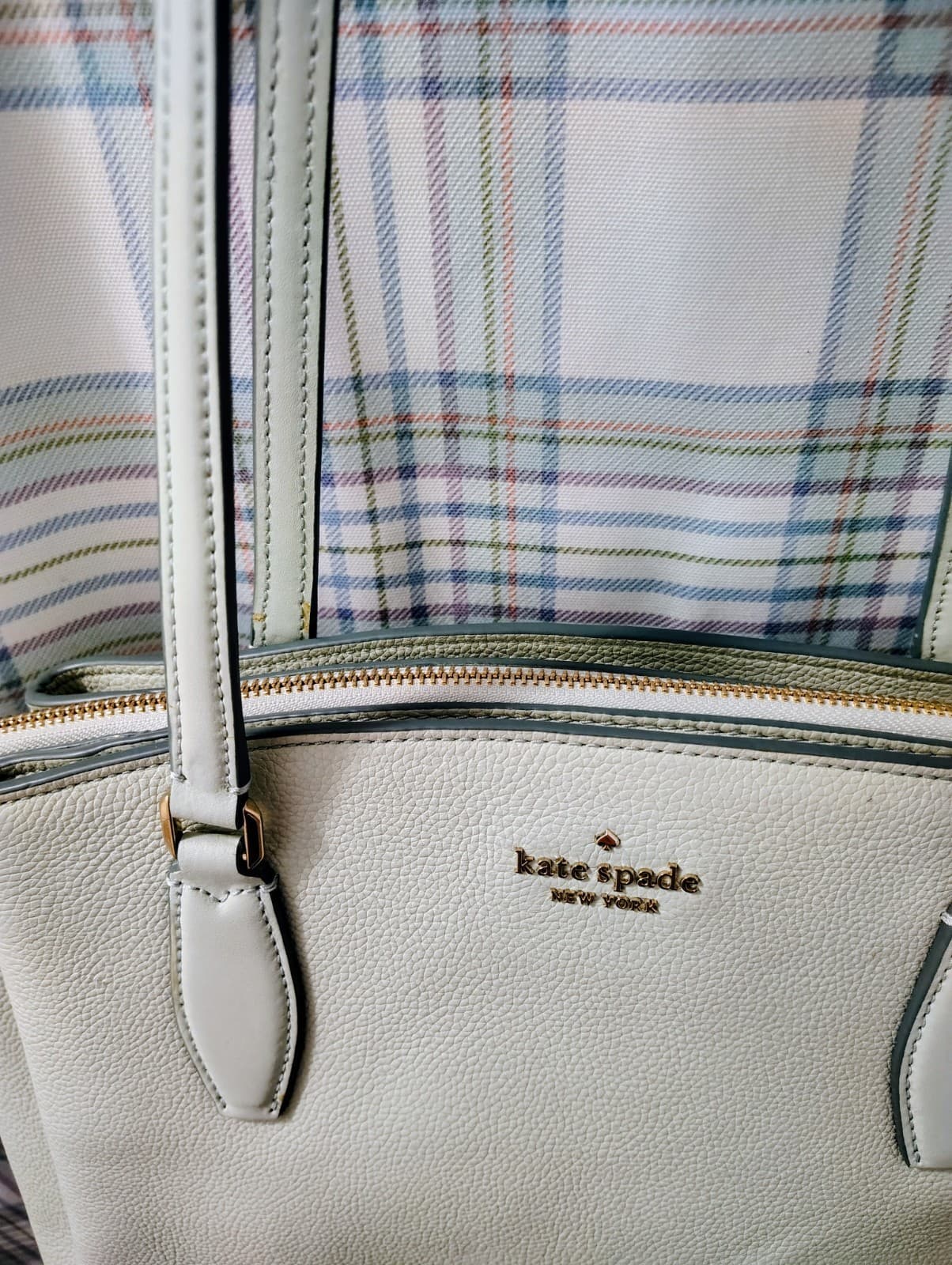 NEW Kate Spade Monet Large Mint Green Triple Pocket Shoulder Bag - Thumbnail 7