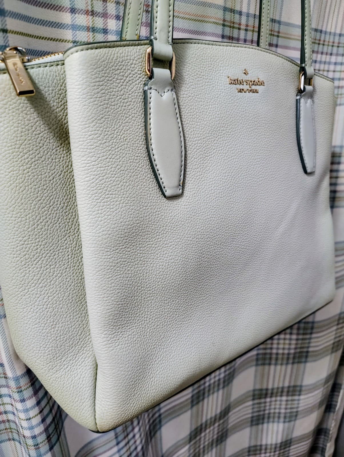 NEW Kate Spade Monet Large Mint Green Triple Pocket Shoulder Bag - Thumbnail 3