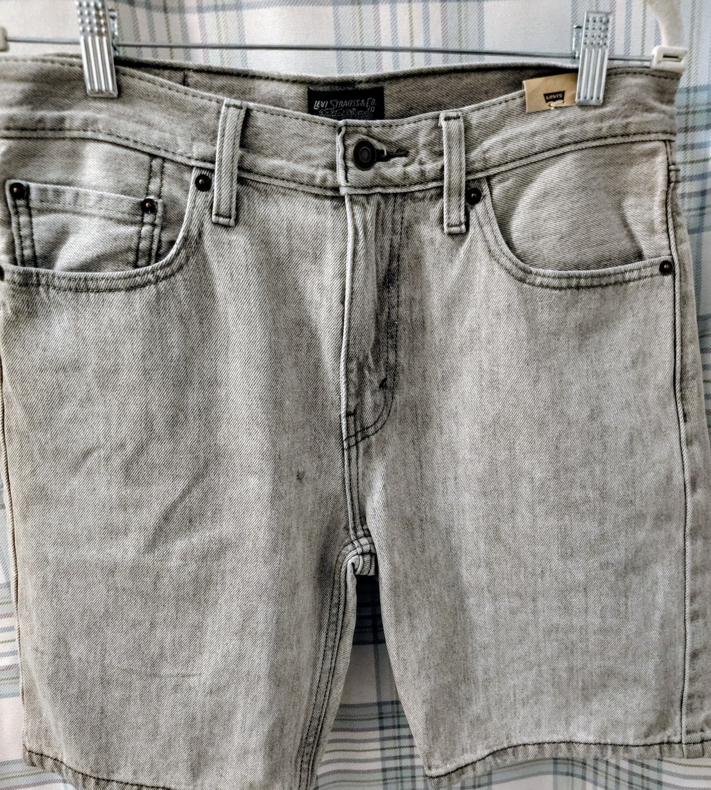 Levi's 511 Denim jean shorts distressed gray wash - Thumbnail 7