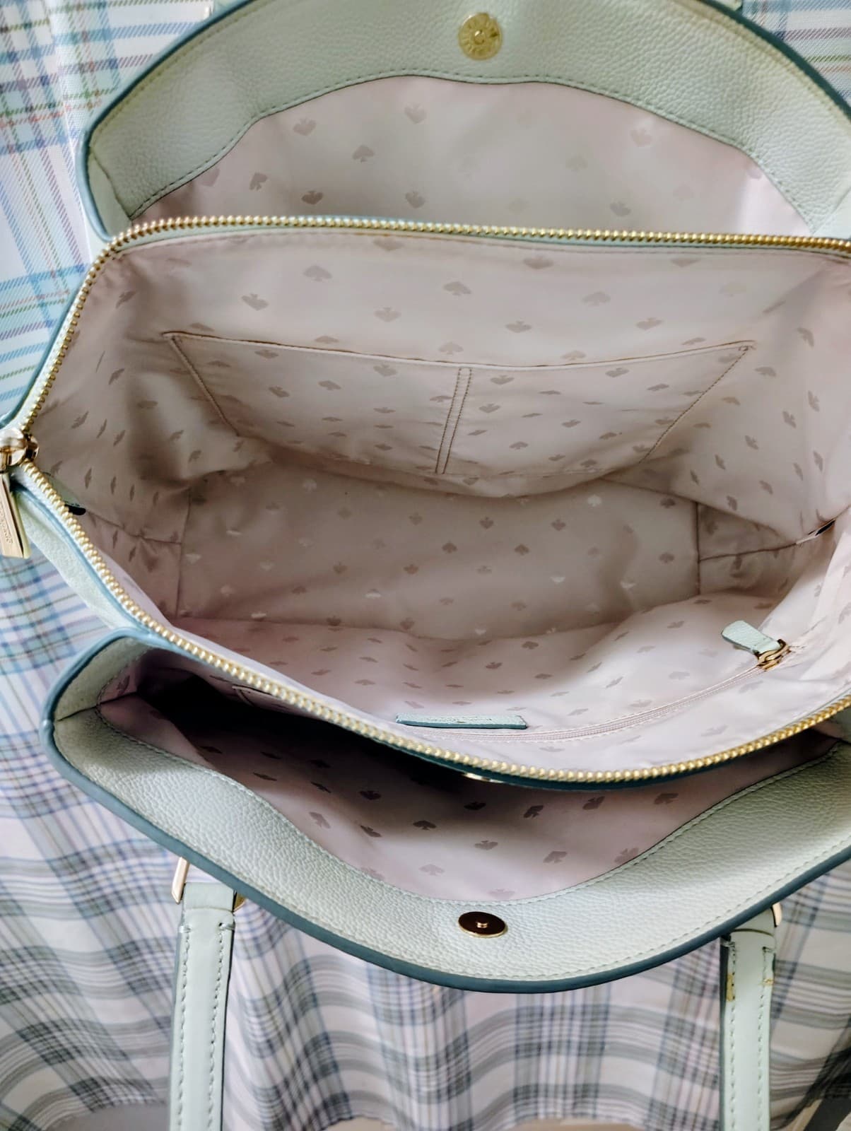 NEW Kate Spade Monet Large Mint Green Triple Pocket Shoulder Bag - Thumbnail 13