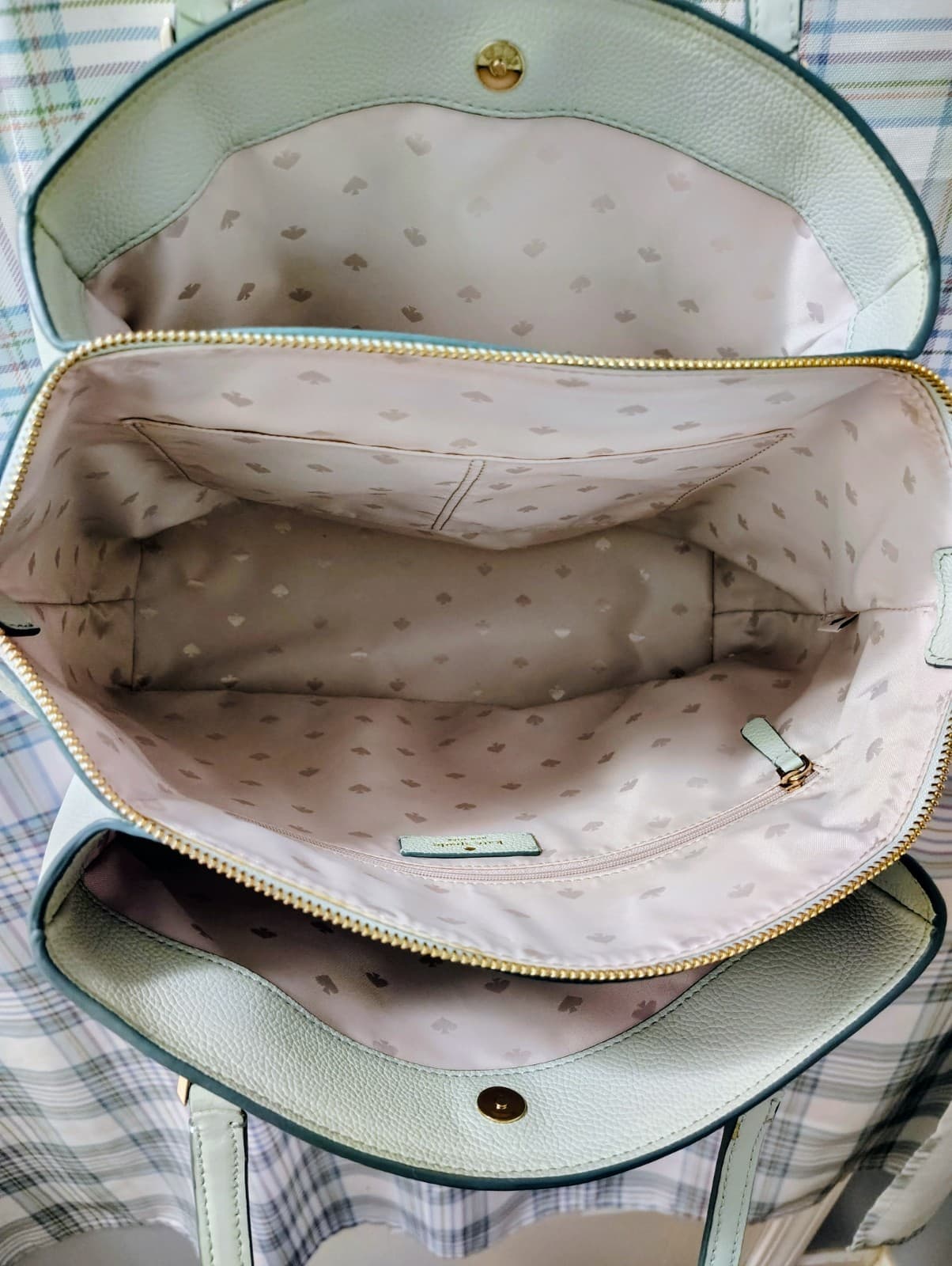 NEW Kate Spade Monet Large Mint Green Triple Pocket Shoulder Bag - Thumbnail 11