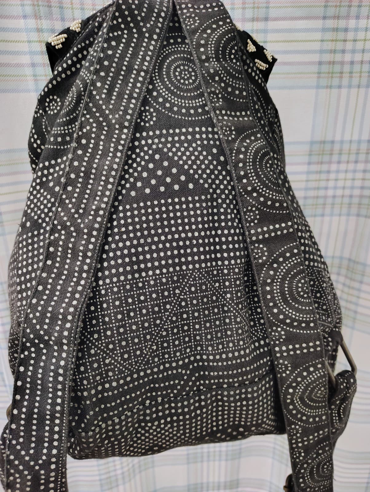 Mossimo Beaded Black White Bohemian Mandala Hippie Backpack - Thumbnail 7