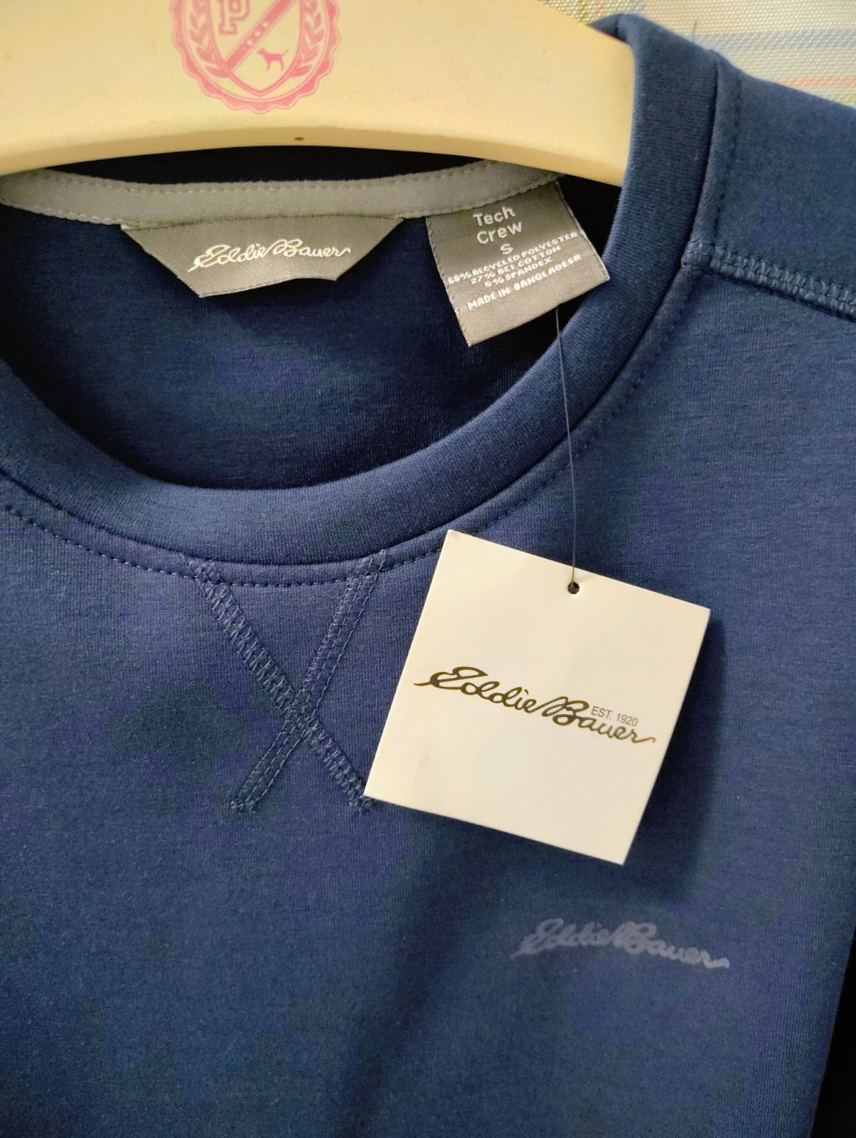 NWT Eddie Bauer men's Tech Crew Sweatshirt, dusty blue, Size Small - Thumbnail 3