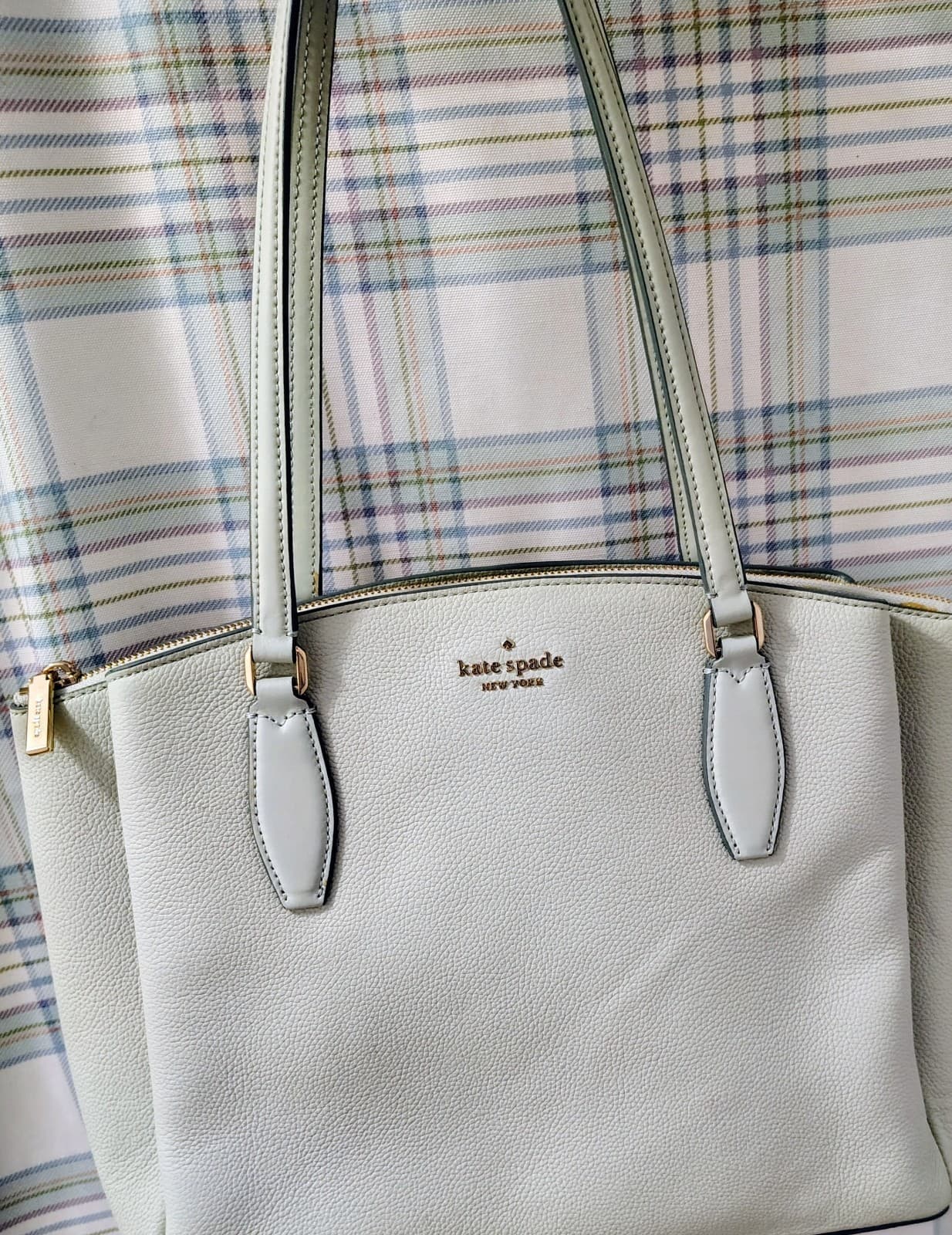 NEW Kate Spade Monet Large Mint Green Triple Pocket Shoulder Bag