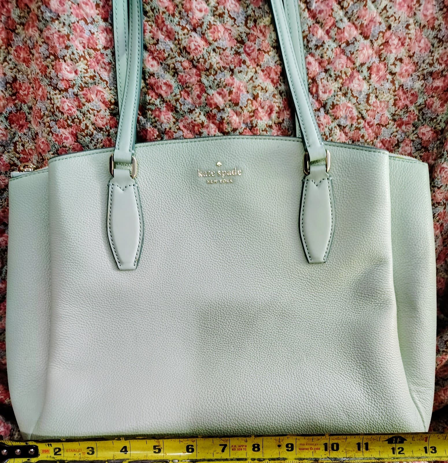 NEW Kate Spade Monet Large Mint Green Triple Pocket Shoulder Bag - Thumbnail 21