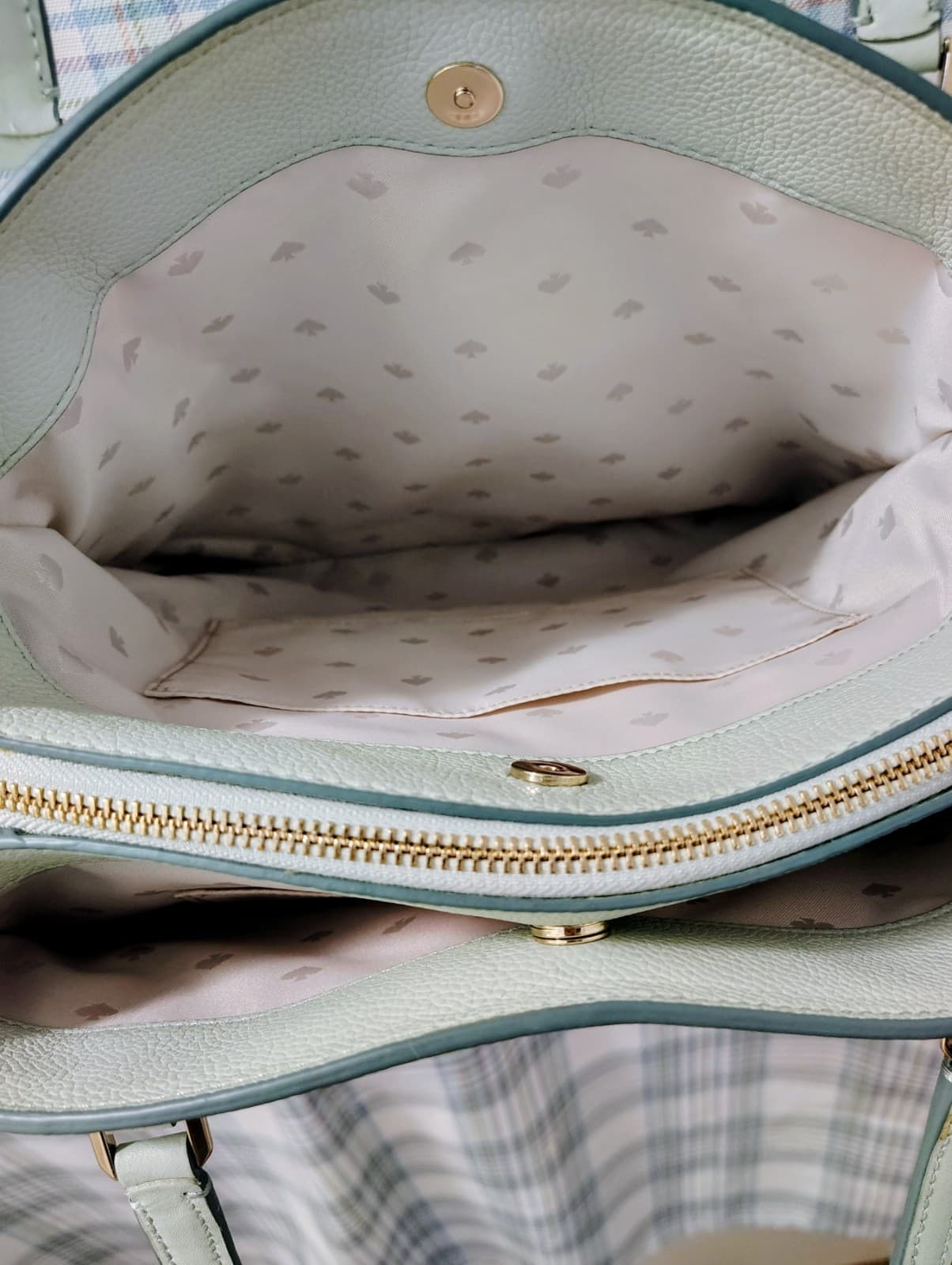 NEW Kate Spade Monet Large Mint Green Triple Pocket Shoulder Bag - Thumbnail 9