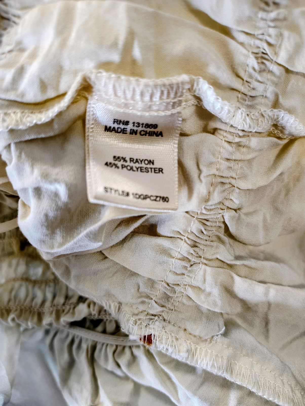 Thirty/Thirty LA Beige Boho Lace Ribbon Trim Ruffle Bow Tank Top Tie Smocked, Sm - Thumbnail 7
