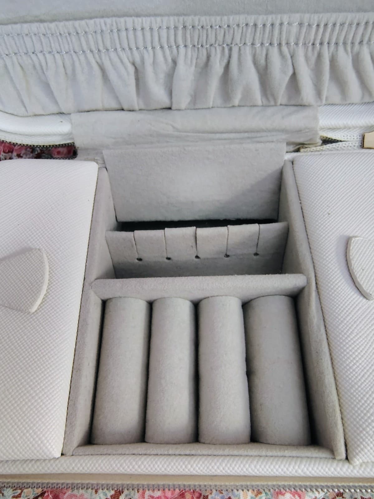 Portable White Jewelry Box Storage Organizer, "Cupcakes & Cashmere at Home" - Thumbnail 13
