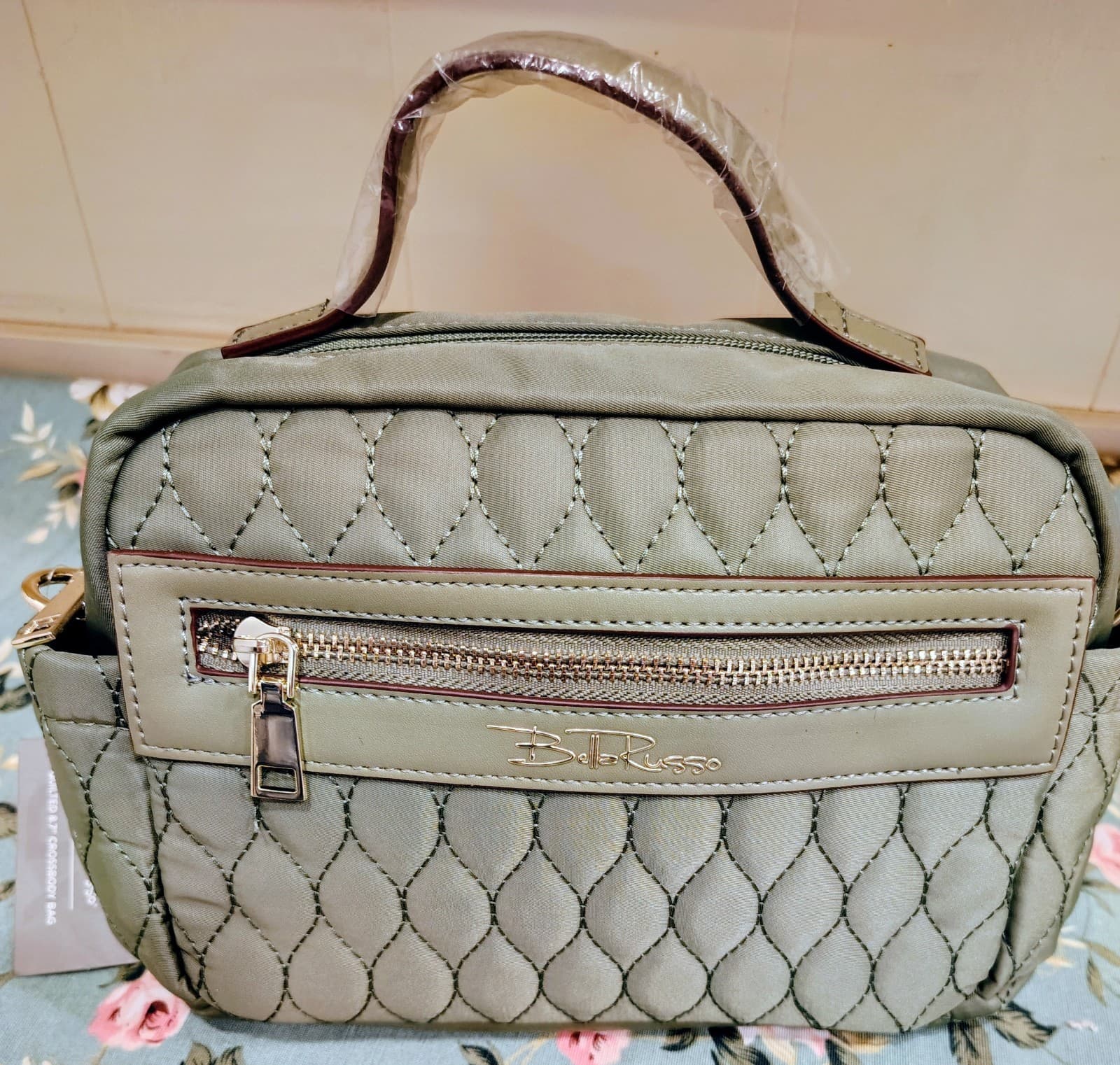 Bella Russo Sage Green Satchel Bag NWOT