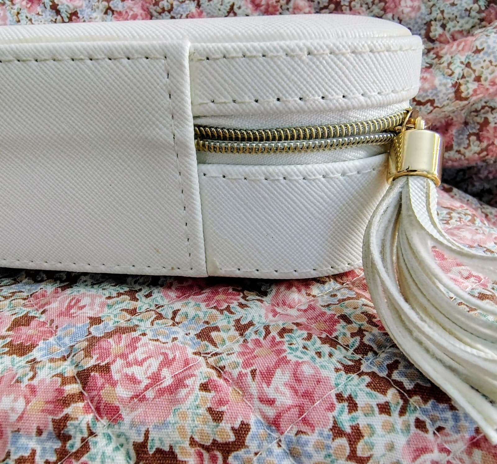 Portable White Jewelry Box Storage Organizer, "Cupcakes & Cashmere at Home" - Thumbnail 4