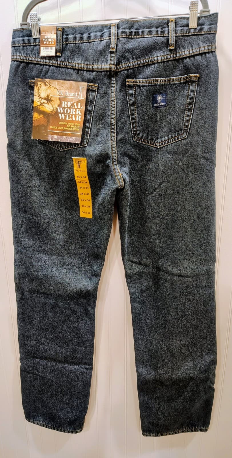 NWT Rural King Workwear Fleece Lined Denim Jeans, 34x34
