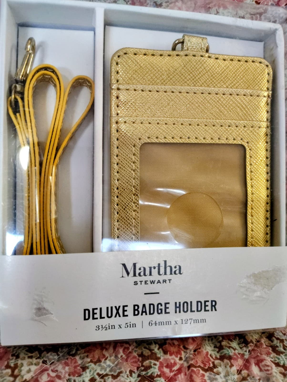 NIB Martha Steward Gold Lanyard Badge Holder