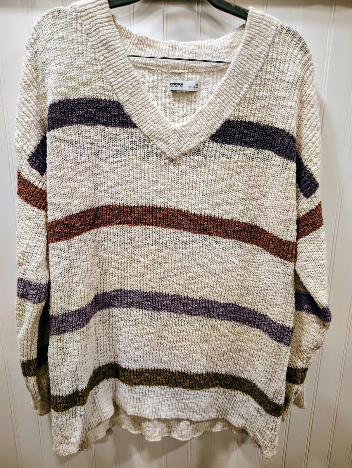 Sonoma Women's Pullover V Neck Sweater, Size 0X (XL)