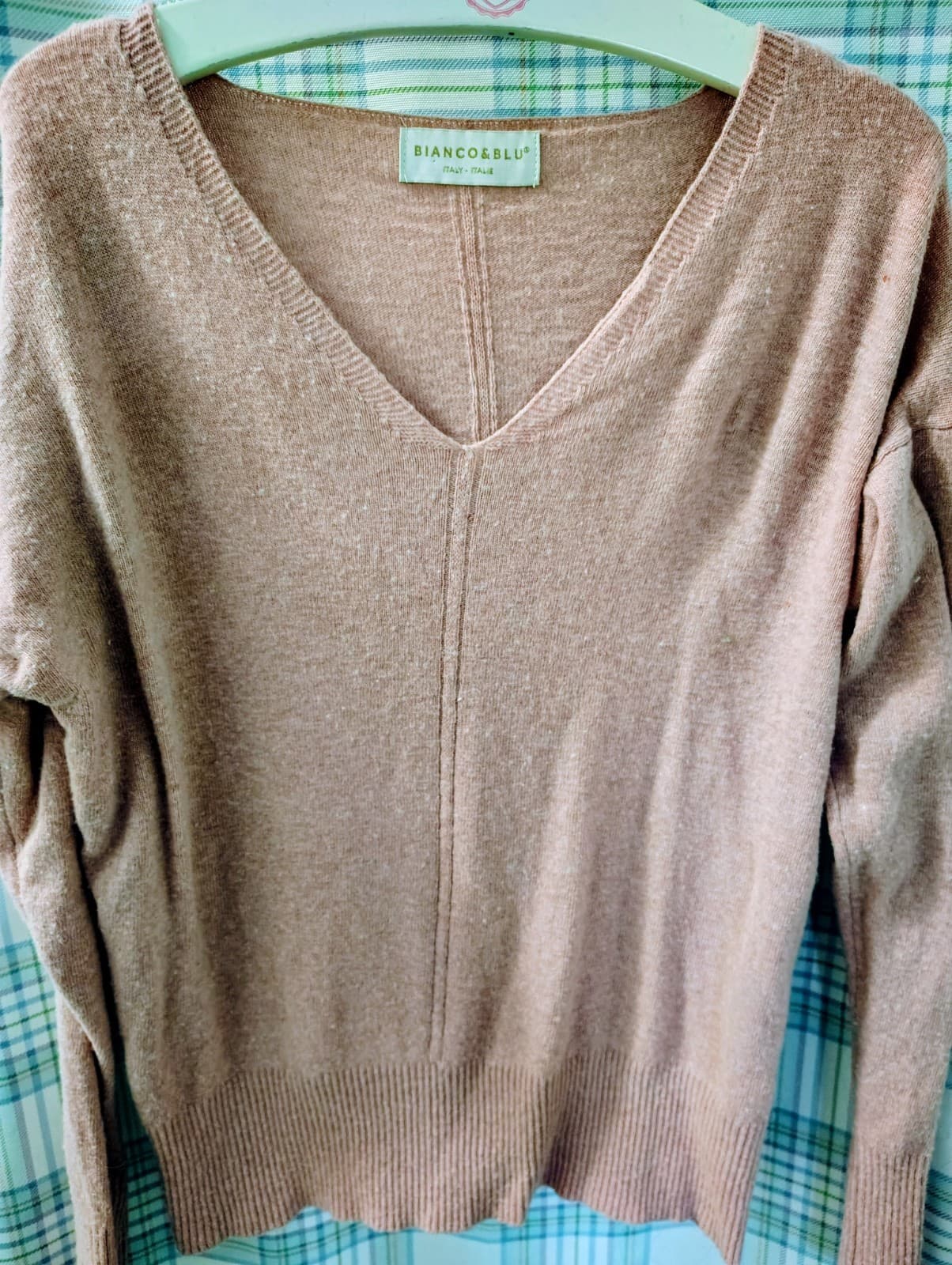 Bianco and Blu Womens Sweater, Dusty Rose, Cotton Blend/Cashmere - Thumbnail 3