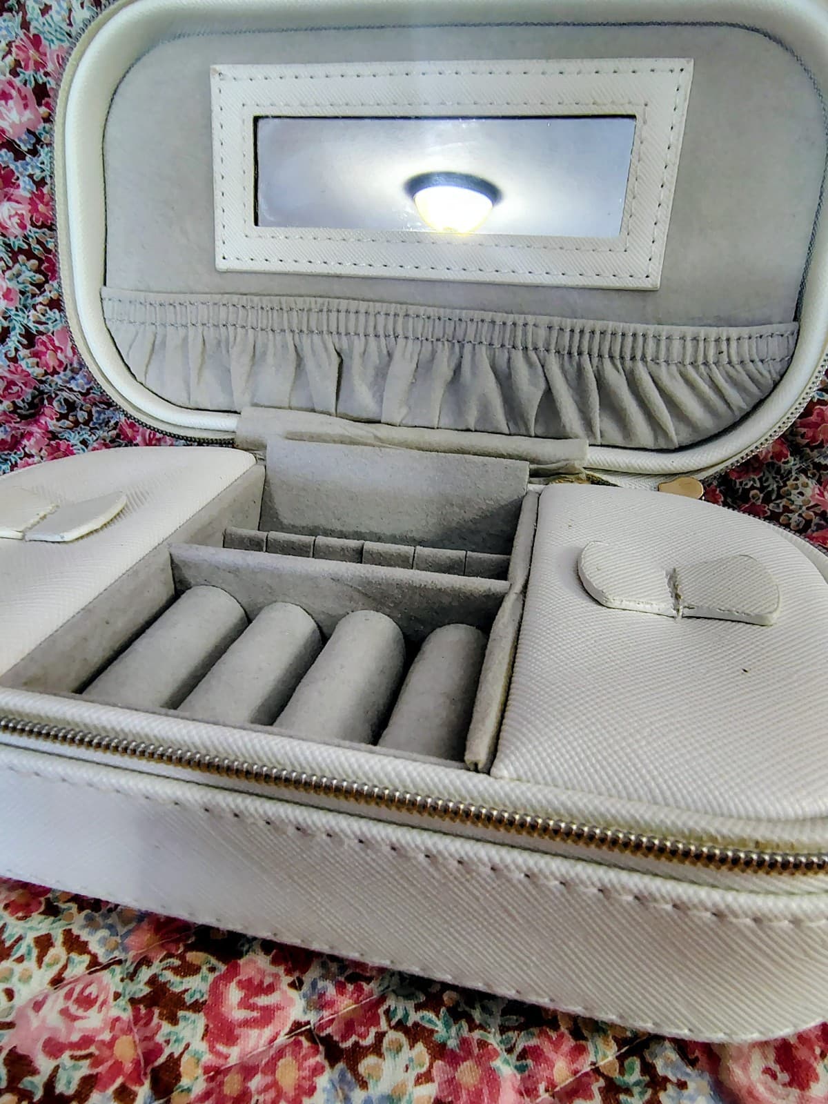 Portable White Jewelry Box Storage Organizer, "Cupcakes & Cashmere at Home" - Thumbnail 7