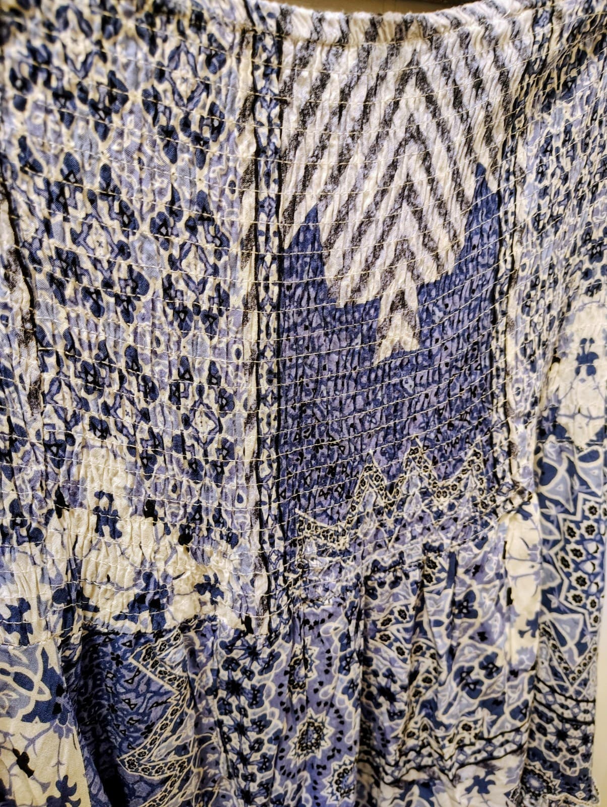 Strapless Summer Maxi Dress, Blue Floral, Women's XL-XXL - Thumbnail 3