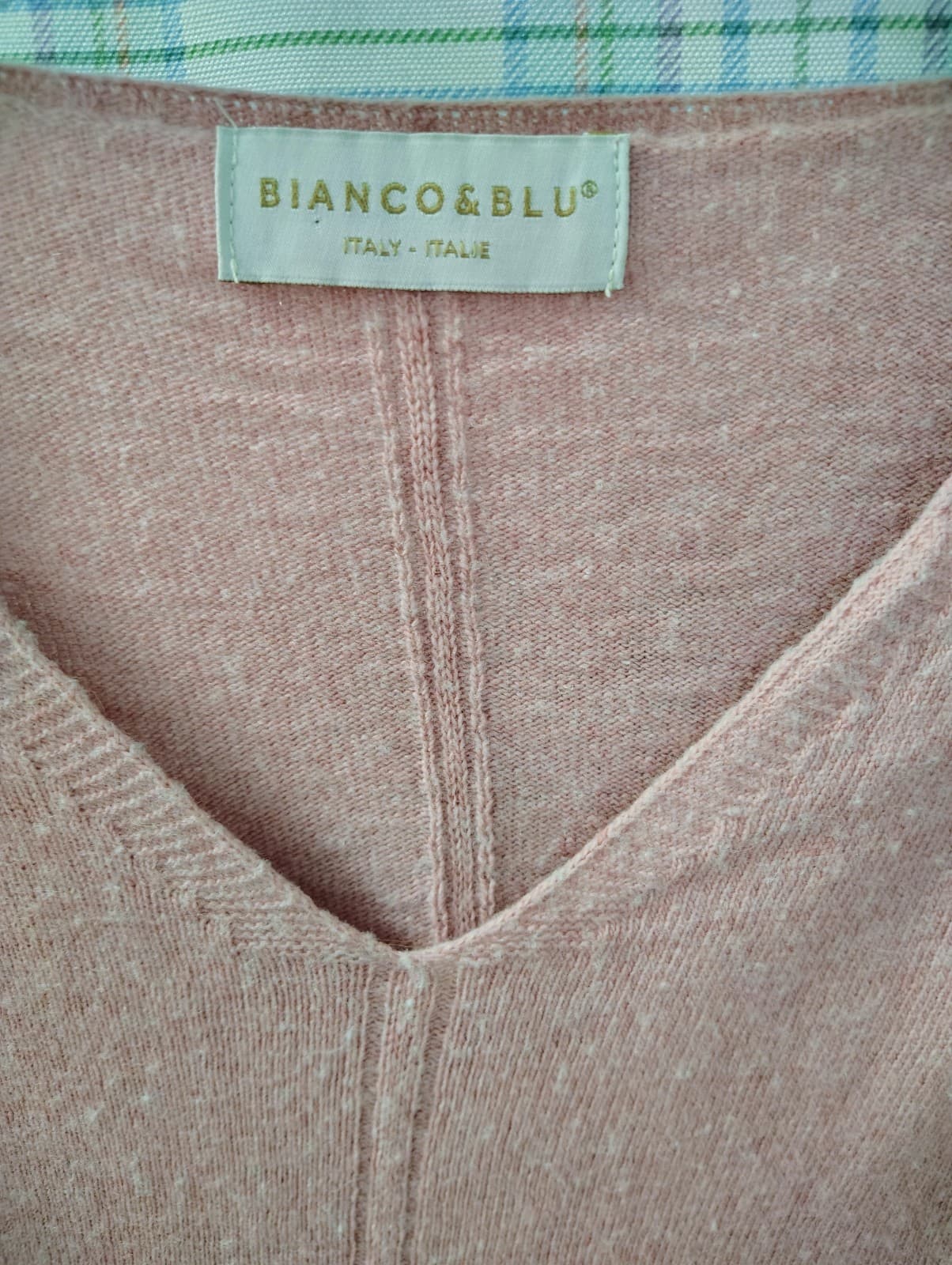 Bianco and Blu Womens Sweater, Dusty Rose, Cotton Blend/Cashmere - Thumbnail 2