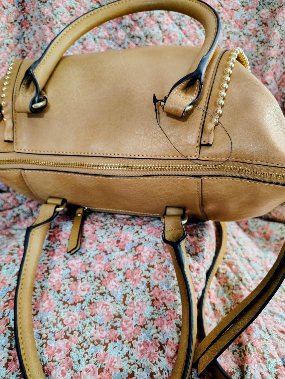 NWOT Max Studio Camel/Tan Satchel Shoulder Bag - Thumbnail 11