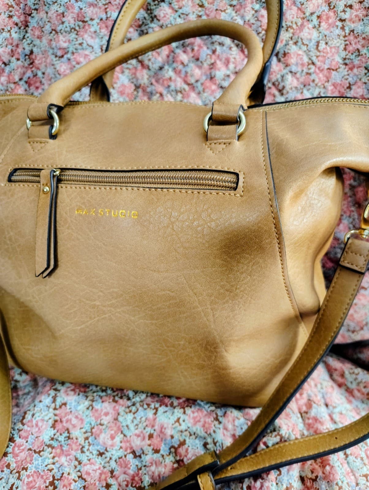NWOT Max Studio Camel/Tan Satchel Shoulder Bag - Thumbnail 2