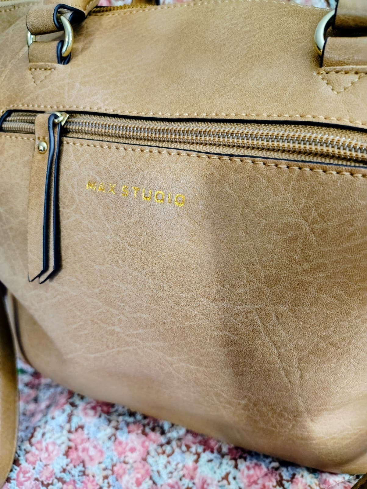 NWOT Max Studio Camel/Tan Satchel Shoulder Bag - Thumbnail 3